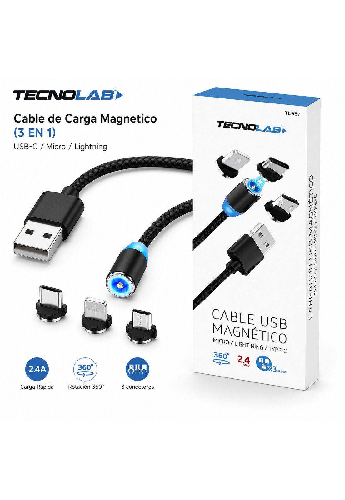 Cable de Carga Magnetico (3 EN 1) USB-C / Micro / Lightning-3