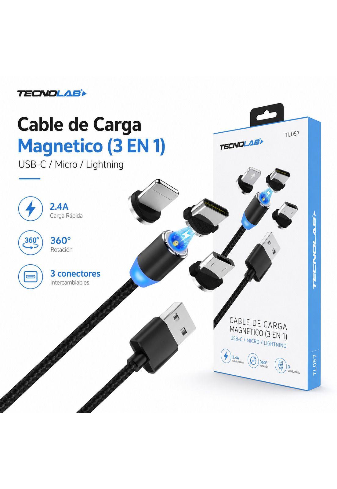 Cable de Carga Magnetico (3 EN 1) USB-C / Micro / Lightning-4