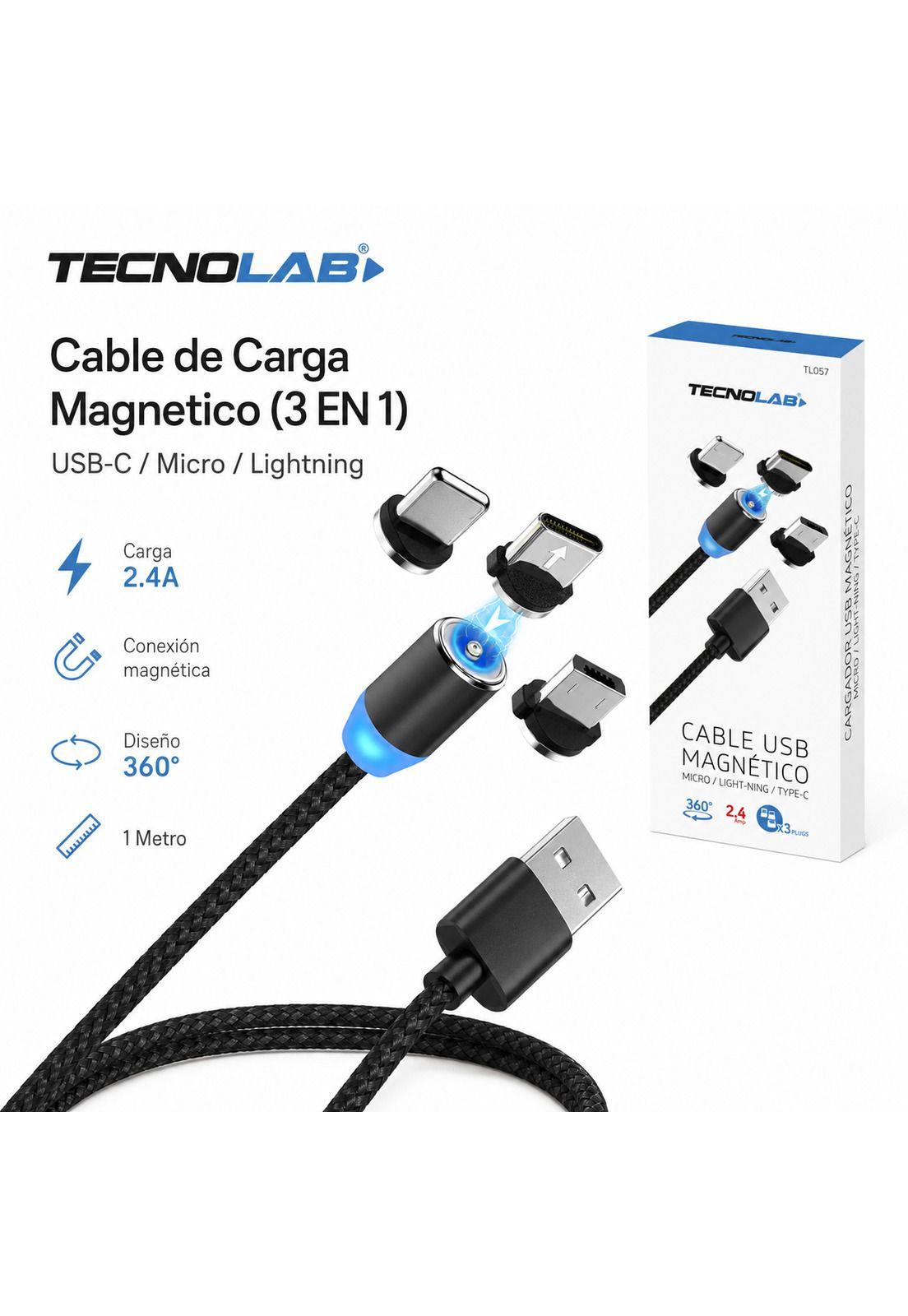 Cable de Carga Magnetico (3 EN 1) USB-C / Micro / Lightning-7