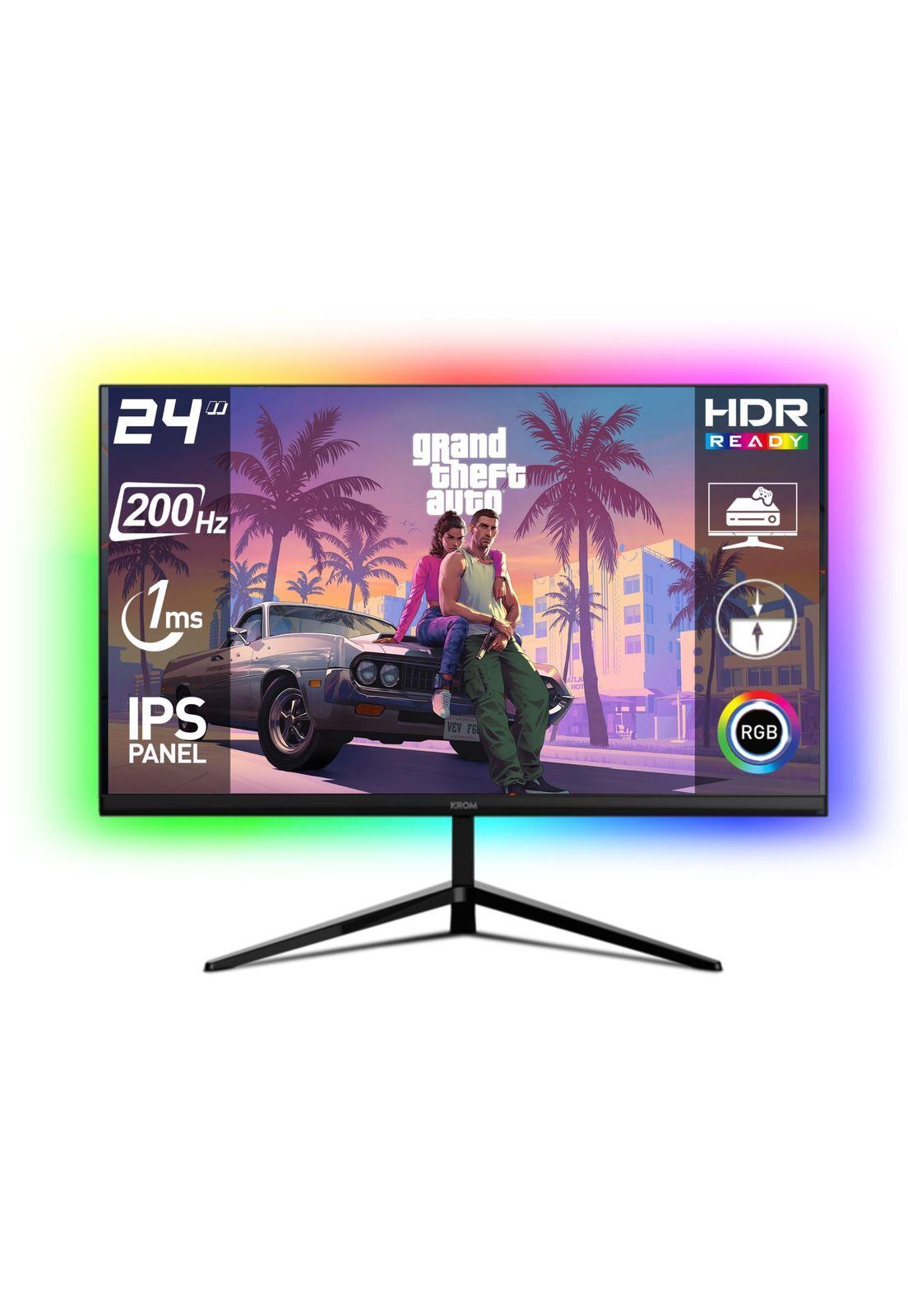 Monitor Gamer RGB 24” FULL HD 200HZ  Krom Kertz 1MS HDR-0