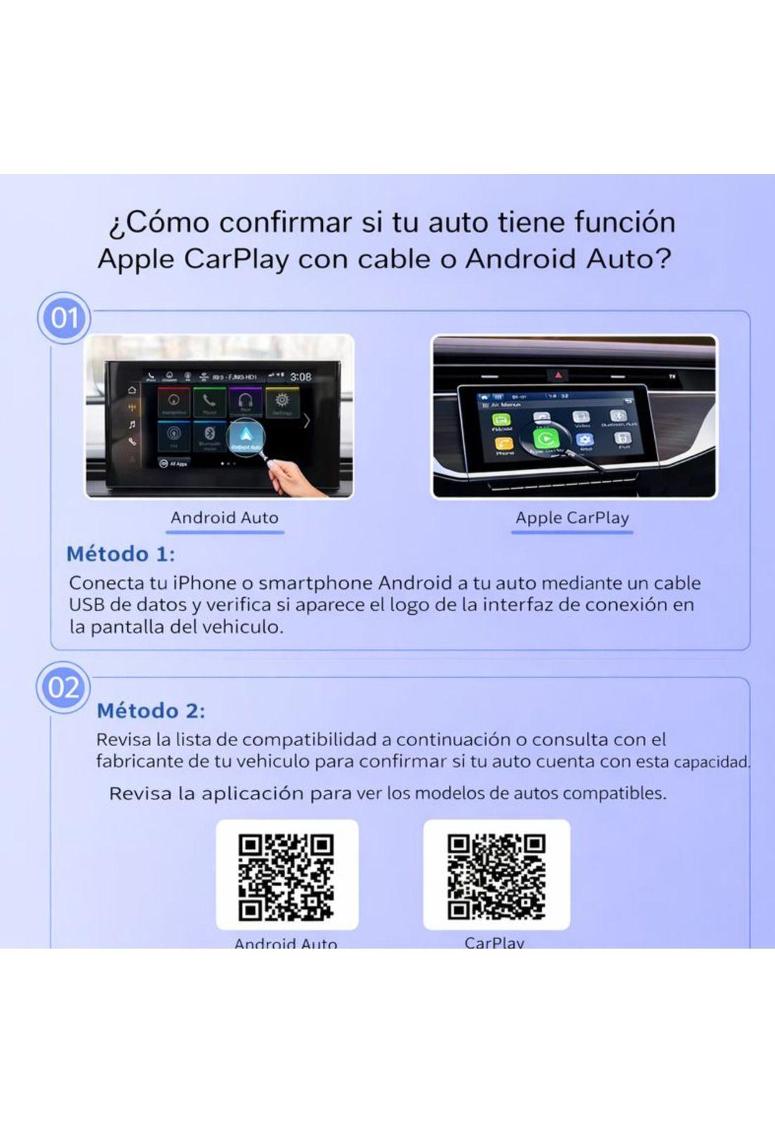 Conversor Inalámbrico para transmitir CARPLAY & ANDROID Auto Wireless-6