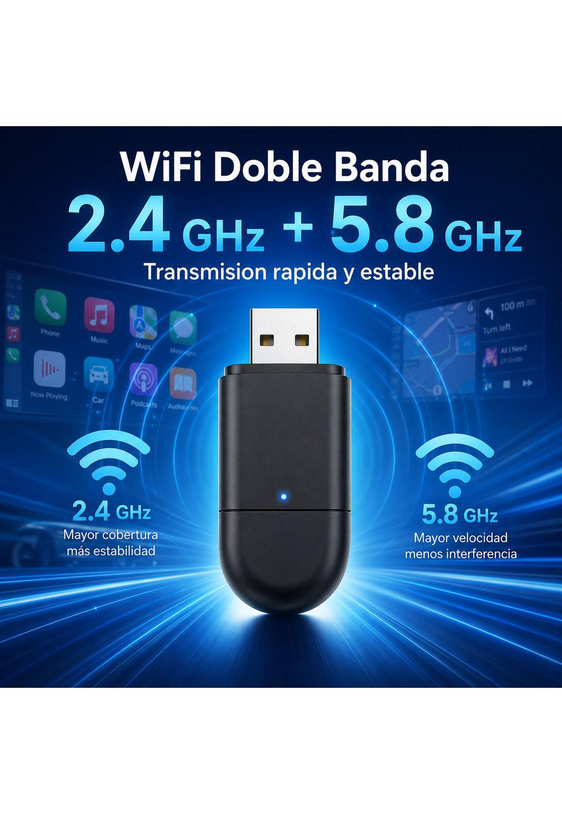 Conversor Inalámbrico para transmitir CARPLAY & ANDROID Auto Wireless-7
