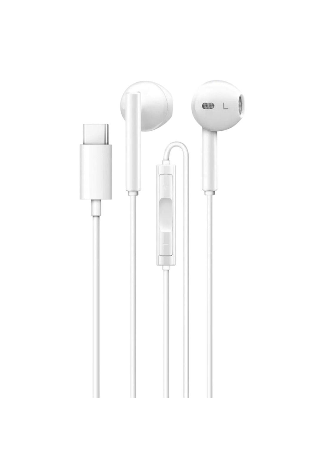 Audífonos USB-C HIFI Manos Libre Tecmaster White TM-300516-3