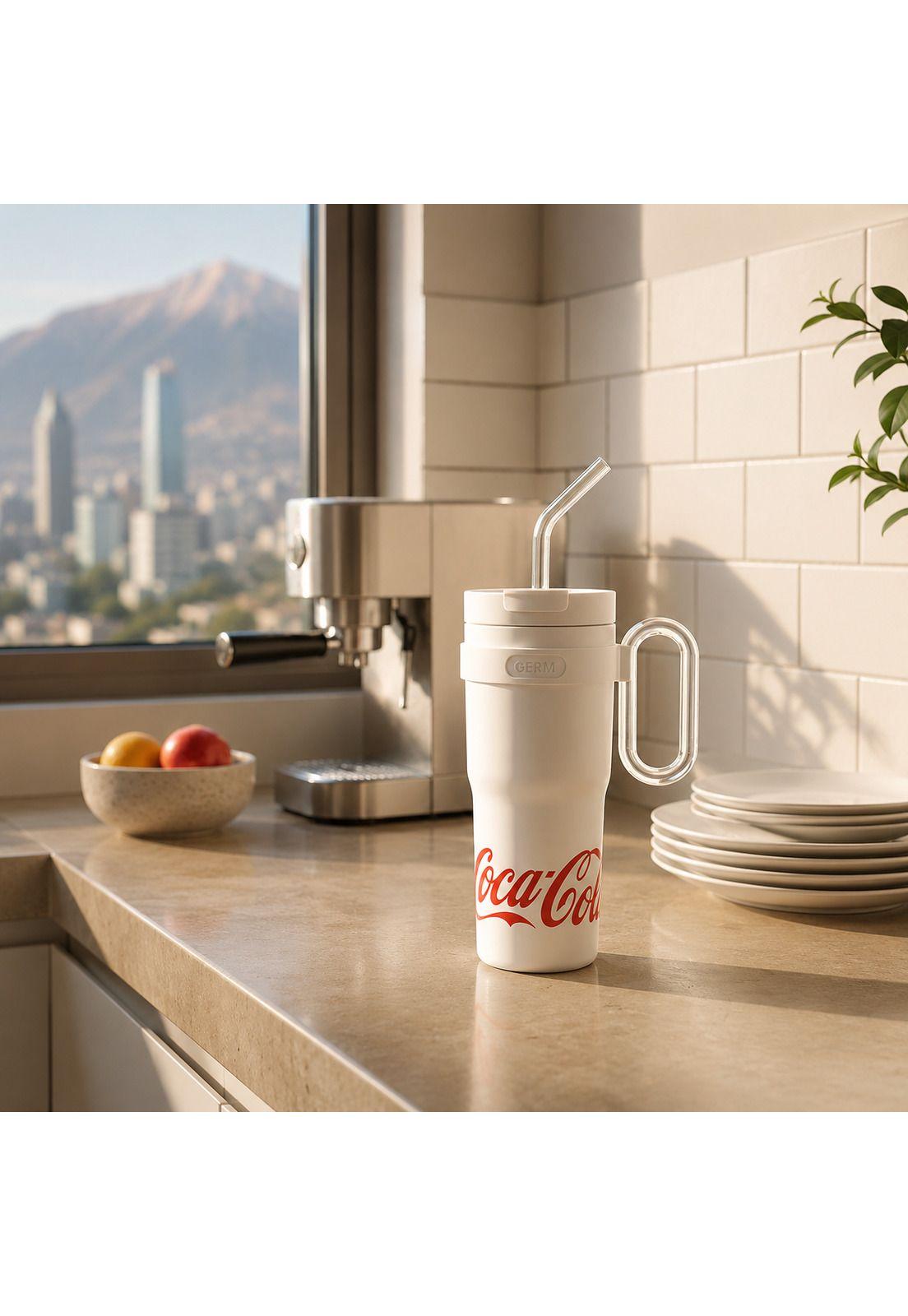 Vaso Térmico GERM Coca-Cola 1100ML White Acero Inoxidable-6