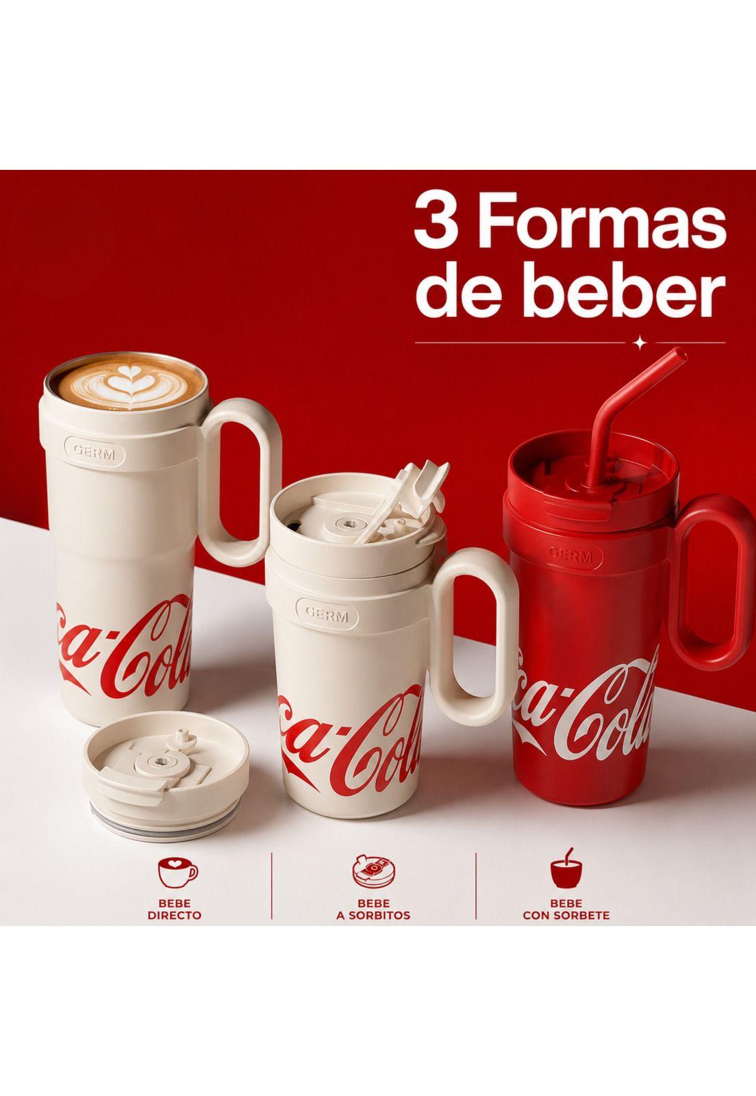 Vaso Térmico GERM Coca-Cola 1100ML White Acero Inoxidable-8