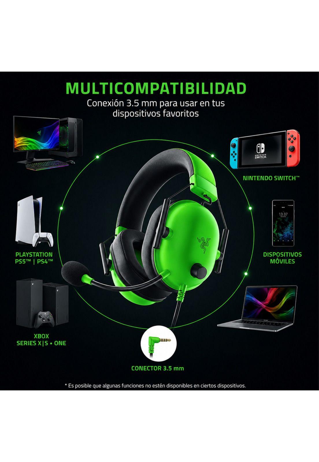 Audífonos Gamer Razer BLACKSHARK V2 X Green Mulltiplataforma-5