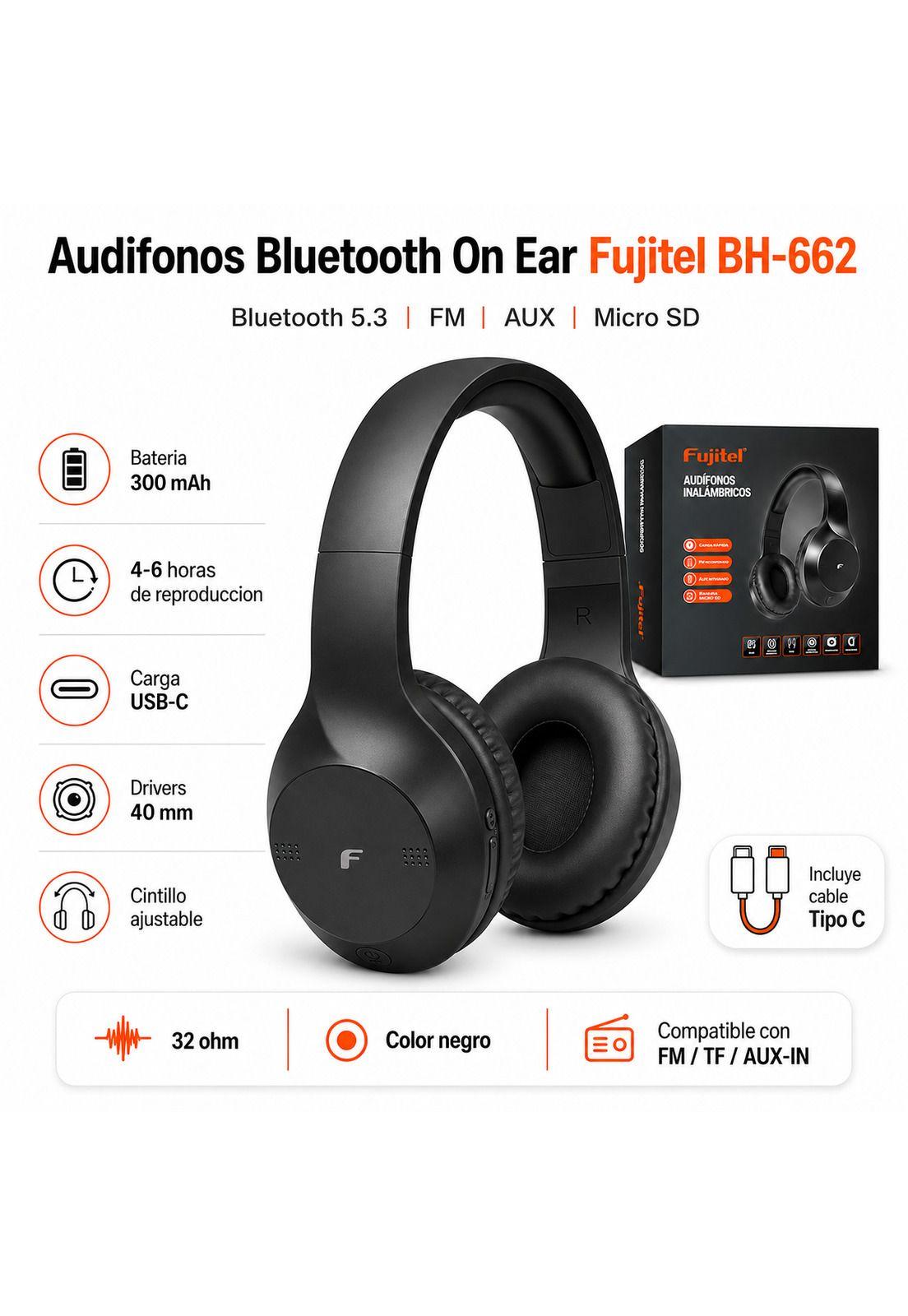 Audífonos Inalámbricos On Ear  Bluetooth Black Edition-4