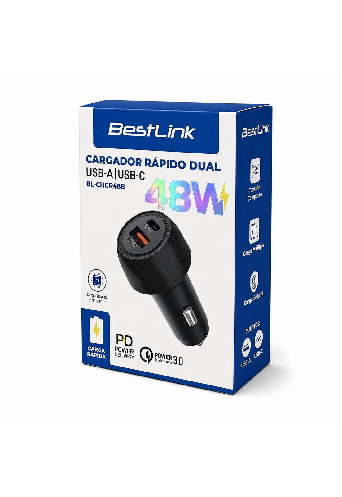 Cargador para Auto Dual 48W USB-C + USB-A Carga Ultra Rápida-7