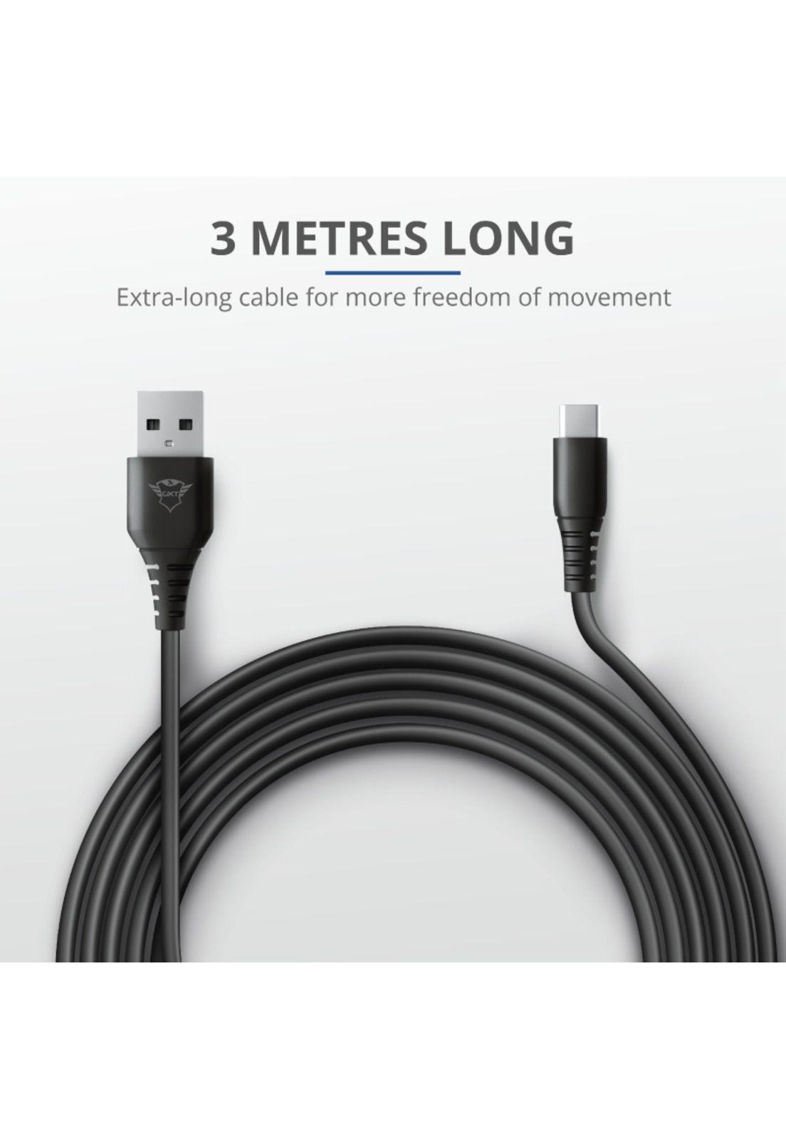 Cable De Datos Trust Type-C a USB para PS5 Carga Rápida 3M-4