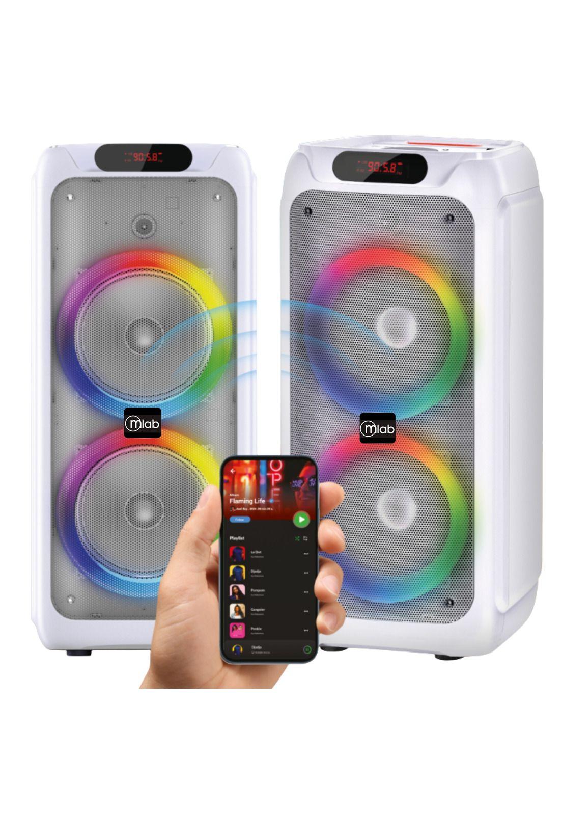 Parlante Karaoke Flaming BIG BASS Dual 8" MicWireless 60WRMS-6