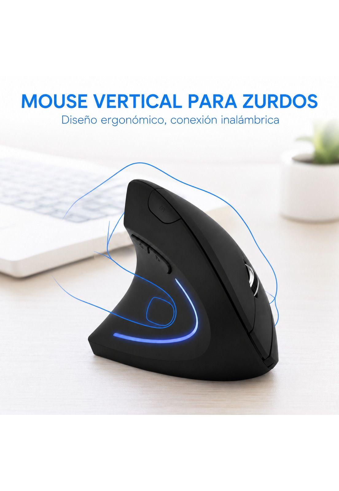 Mouse Ergonómico Vertical Inalámbrico para Zurdos Iluminado-6