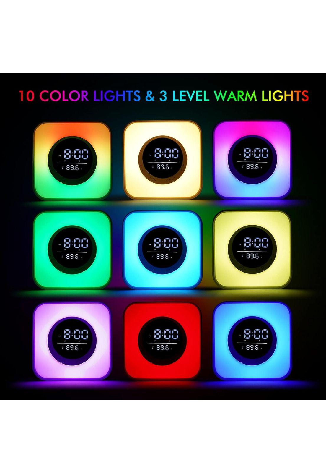 Parlante Bluetooth RGB Despertador Reloj Temperatura SPG-134-7