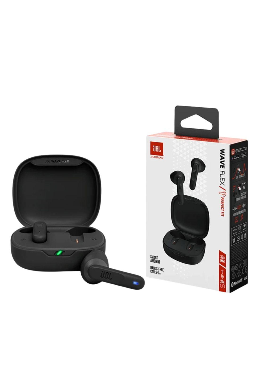 Audífonos Bluetooth JBL Wave Flex Black 32Hrs Deep Bass IP54-7