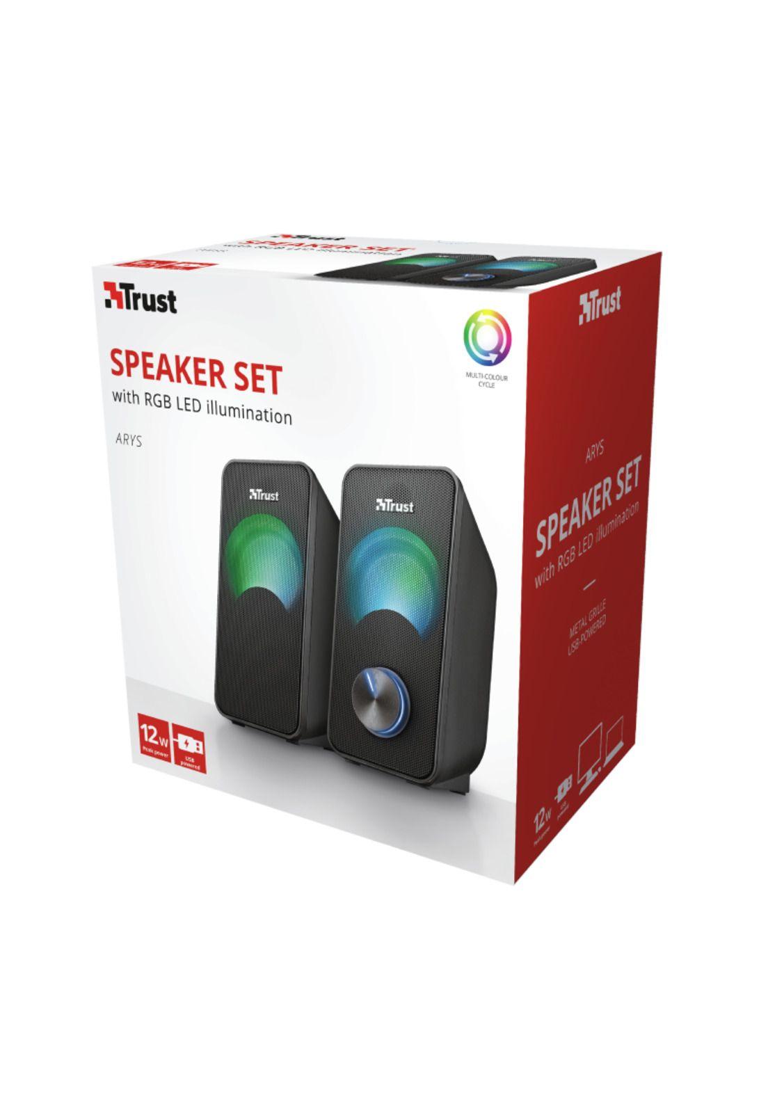 Parlantes USB con Luces RGB de 12W de Escritorio Trust Arys-9