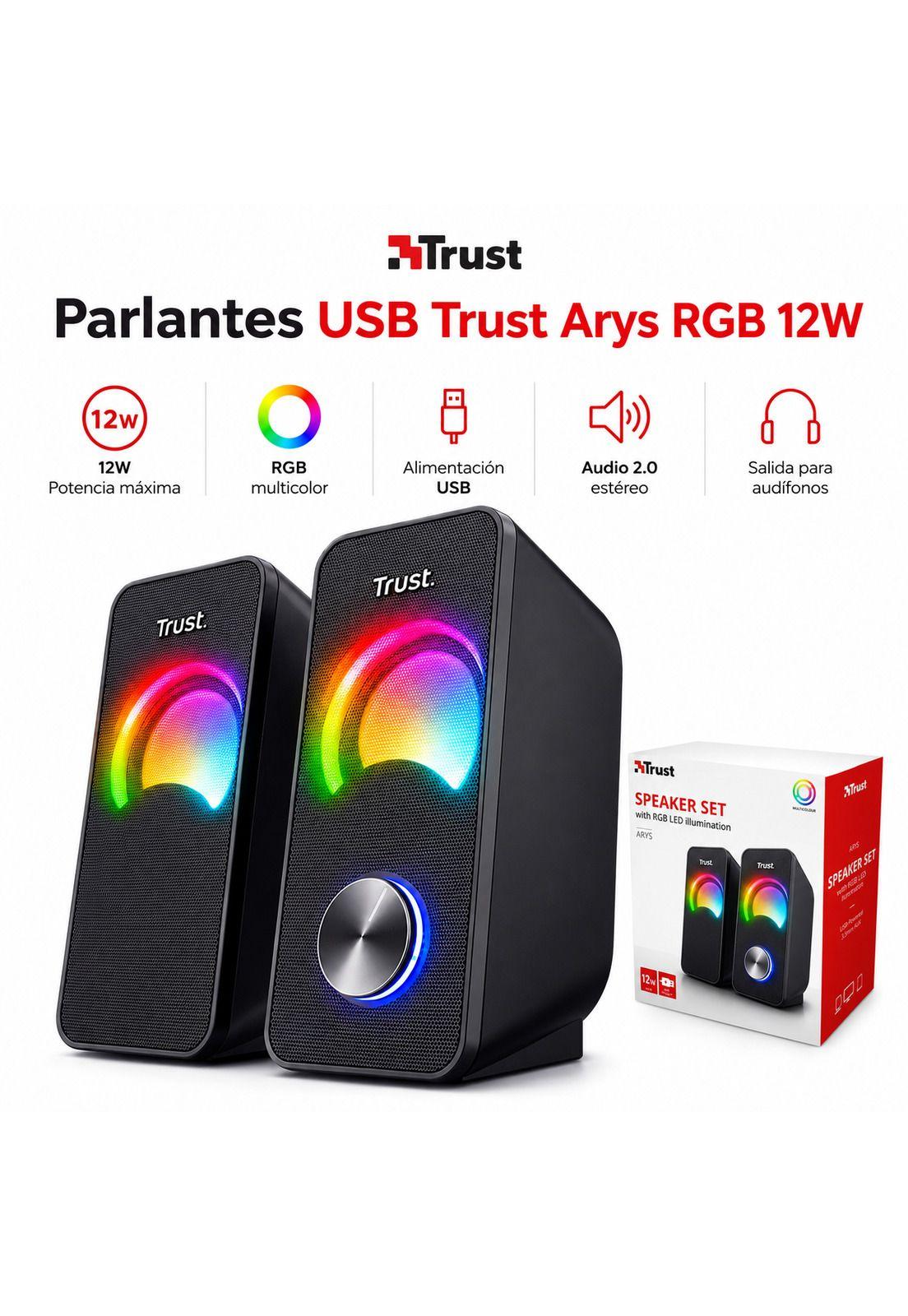 Parlantes USB con Luces RGB de 12W de Escritorio Trust Arys-6