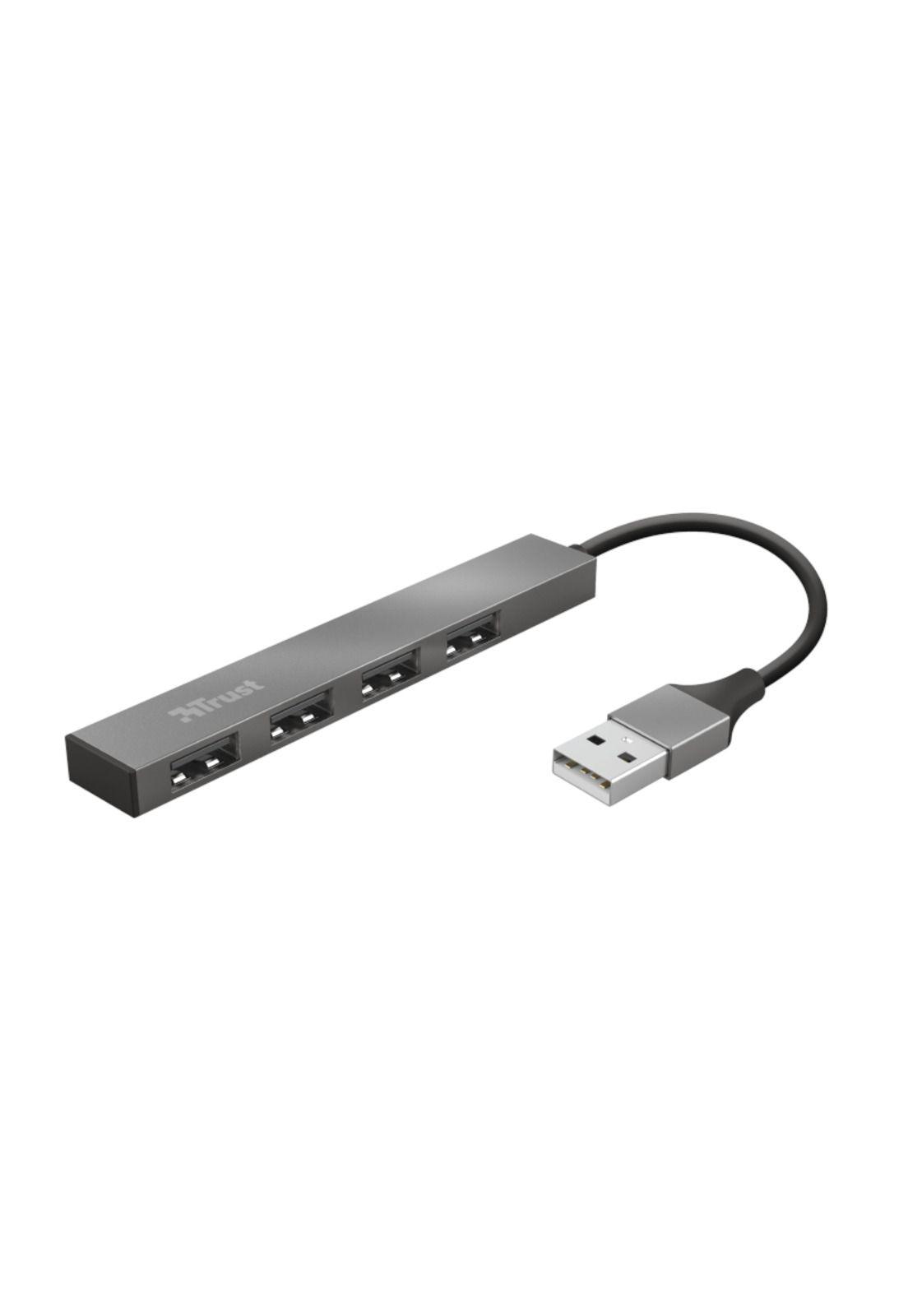 Hub Usb Trust Halyx 4 Puertos Usb 2.0 Flat Aluminium High Speed-0