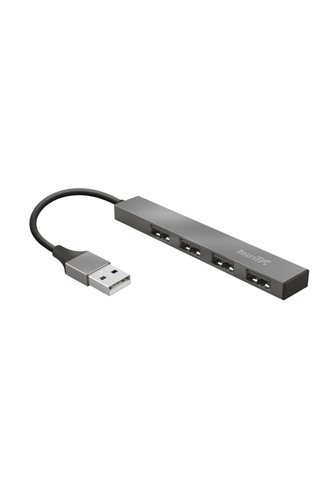 Hub Usb Trust Halyx 4 Puertos Usb 2.0 Flat Aluminium High Speed-1