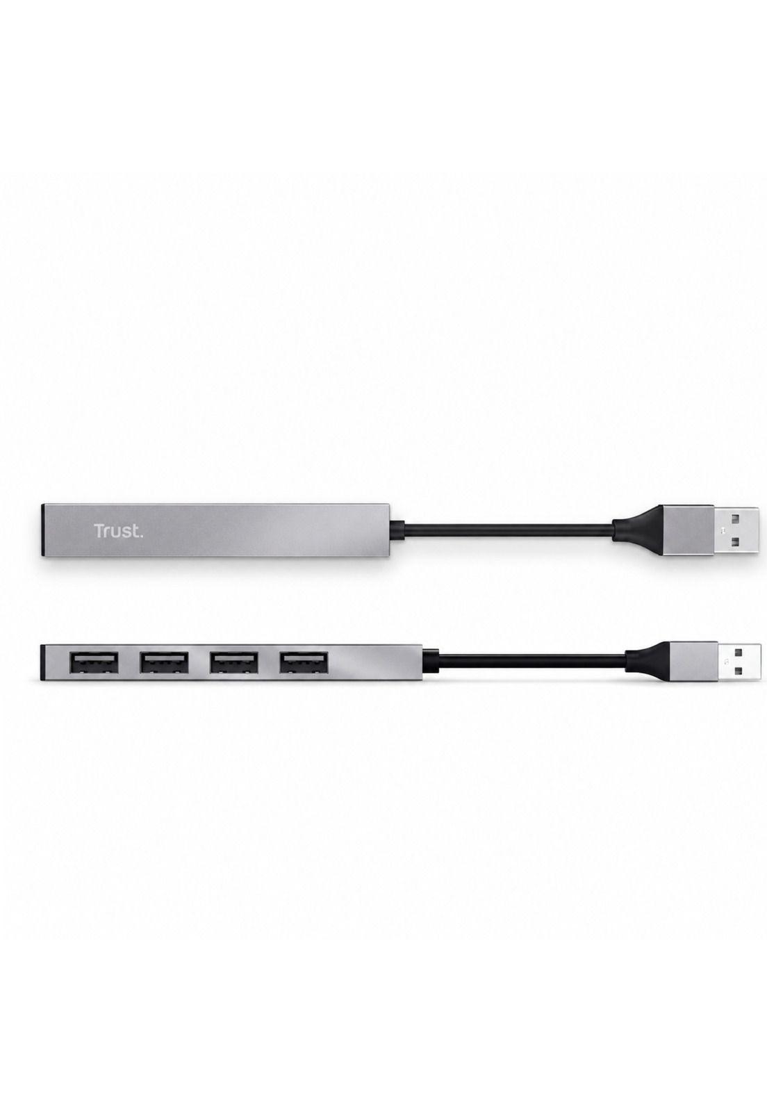 Hub Usb Trust Halyx 4 Puertos Usb 2.0 Flat Aluminium High Speed-2