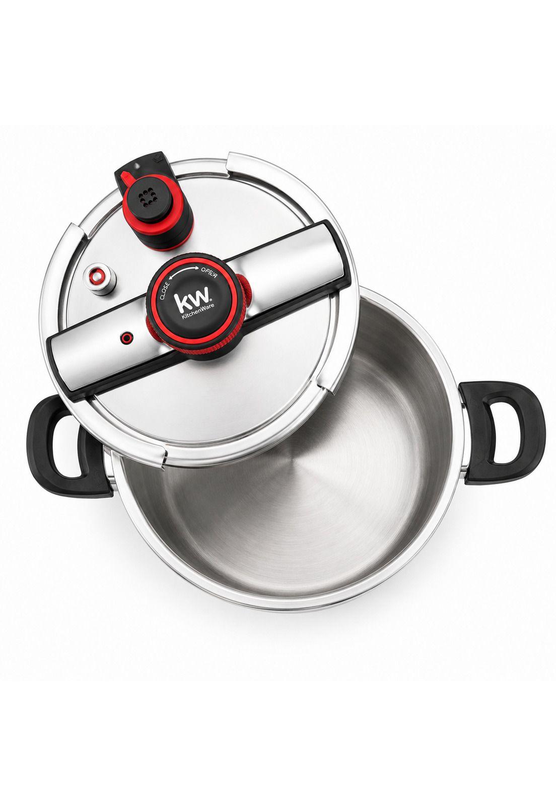 Olla a Presión KW Acero Inoxidable Oxford 6LT Triple Válvula-2