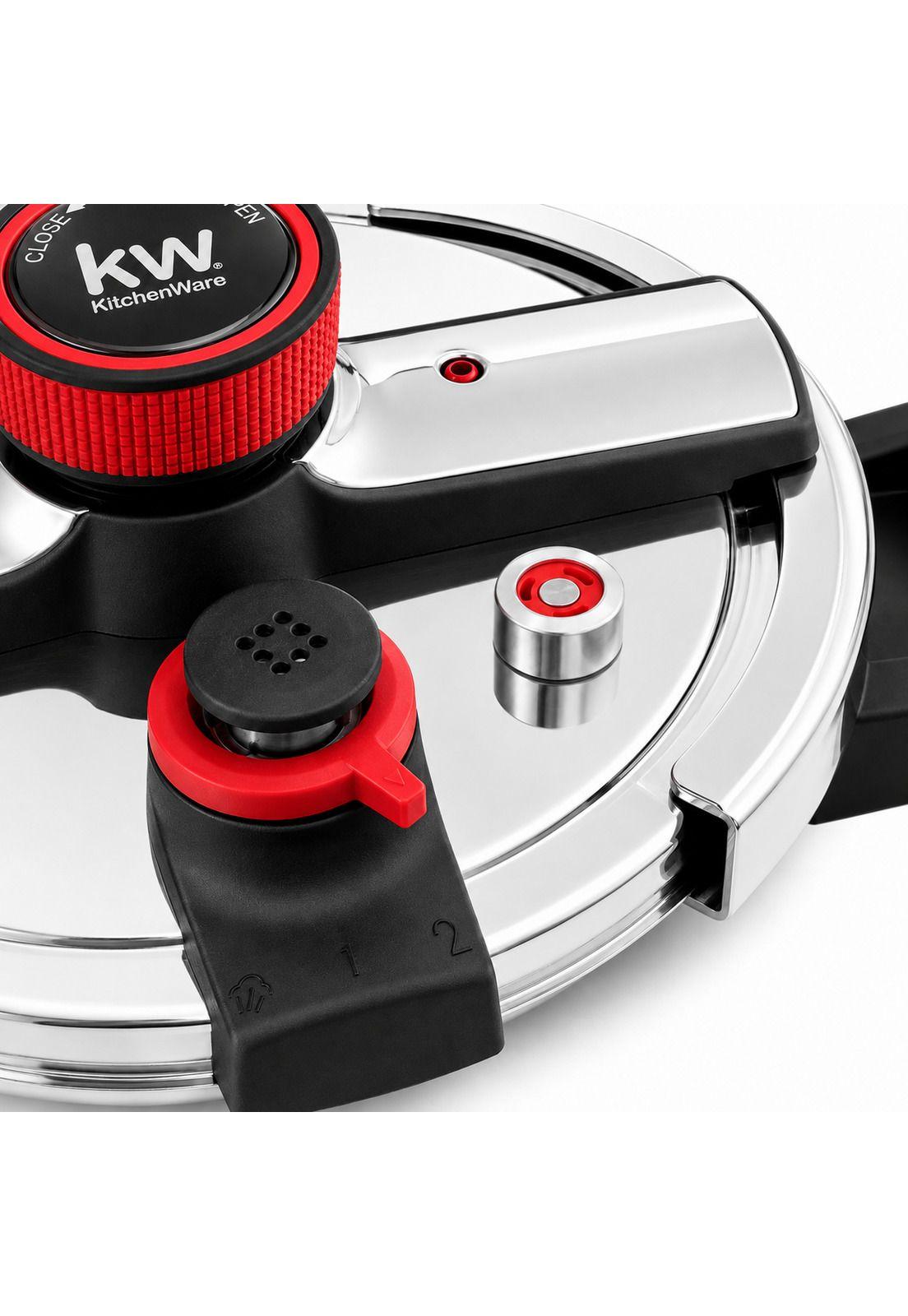 Olla a Presión KW Acero Inoxidable Oxford 6LT Triple Válvula-9