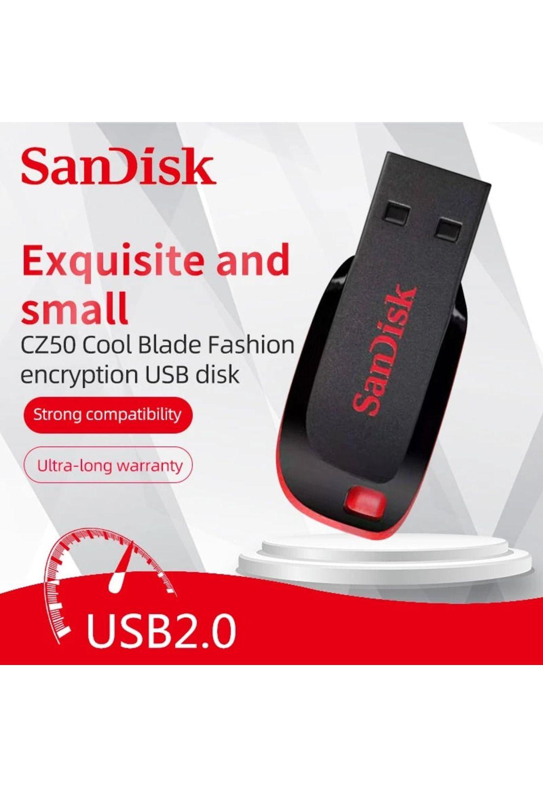 Pendrive Sandisk 128 GB Cruzer Blade USB 2.0 Flash Drive Z50-6