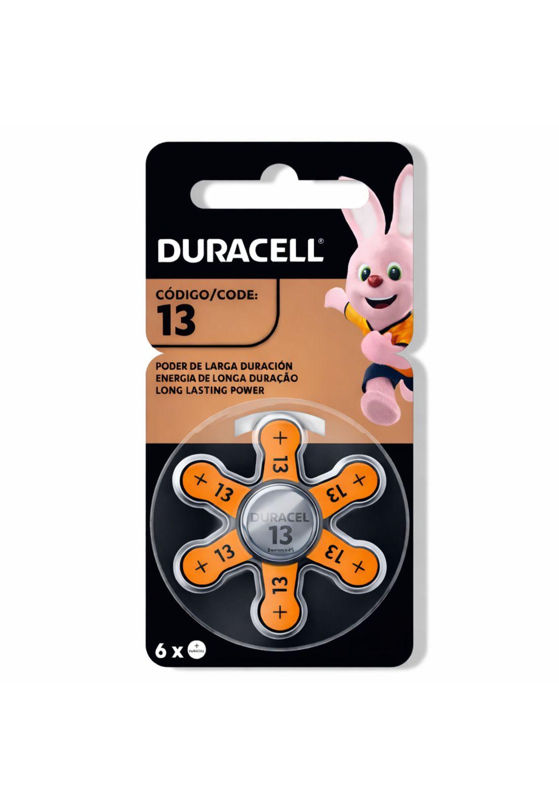 Pila Duracell 13 de Audiología de Larga Duración (Pack de 6)-0