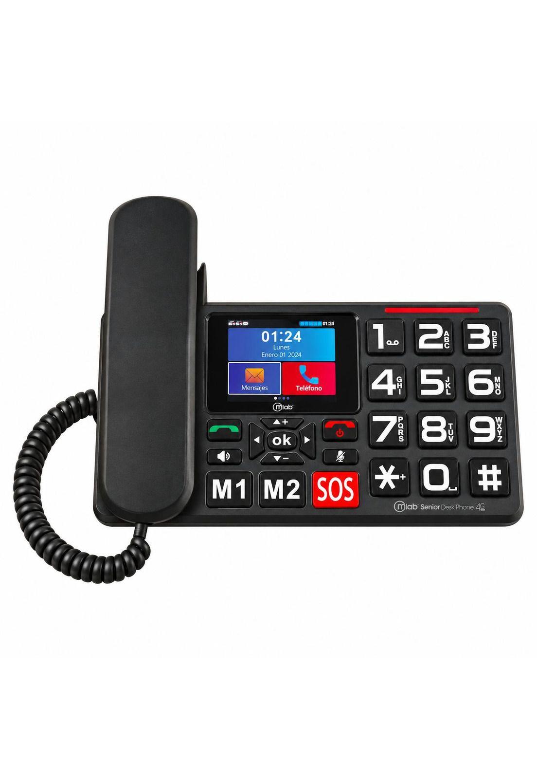 Teléfono Senior de Mesa 4G LTE con Pantalla y Botón S O S-1