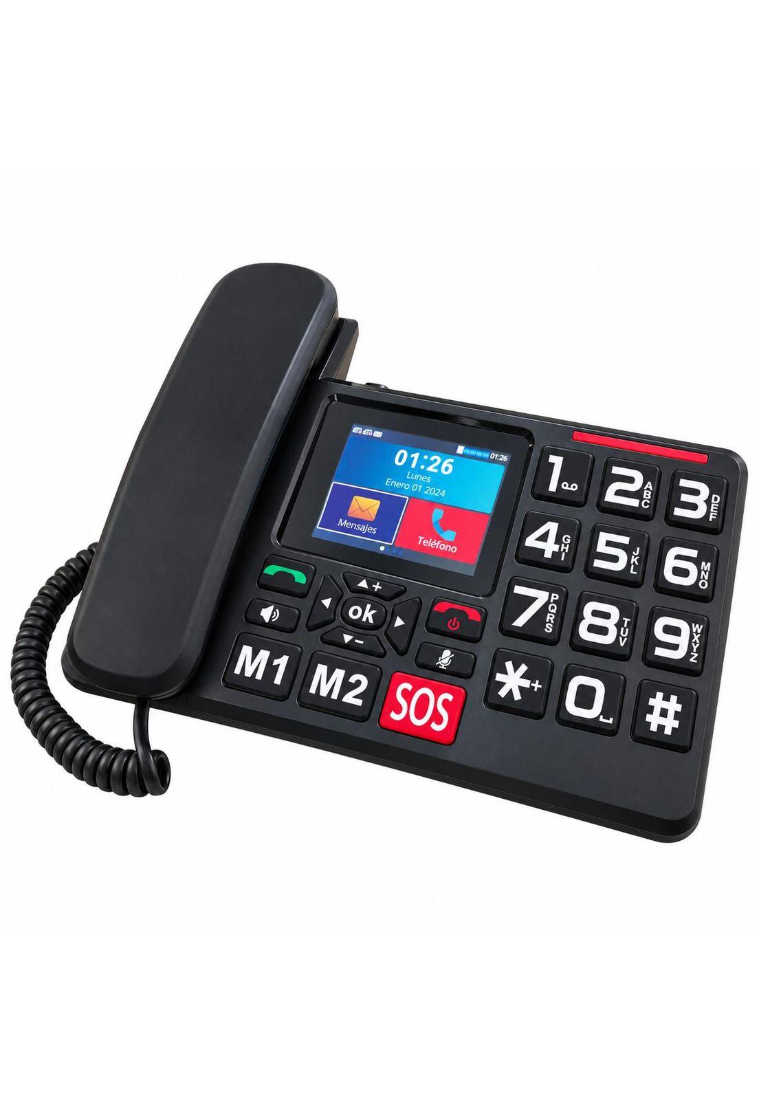 Teléfono Senior de Mesa 4G LTE con Pantalla y Botón S O S-2