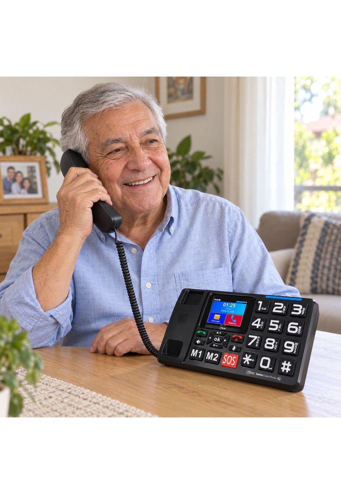 Teléfono Senior de Mesa 4G LTE con Pantalla y Botón S O S-6