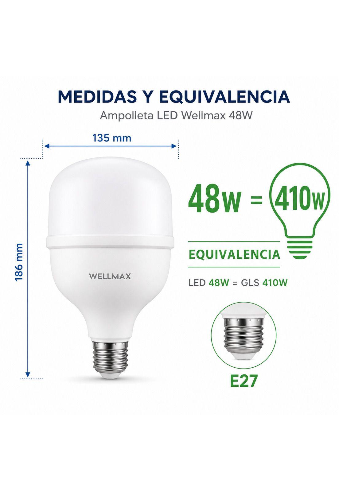 Ampolleta LED Hammer 48W Luz Fria E27 Con Chip LED Samsung-4