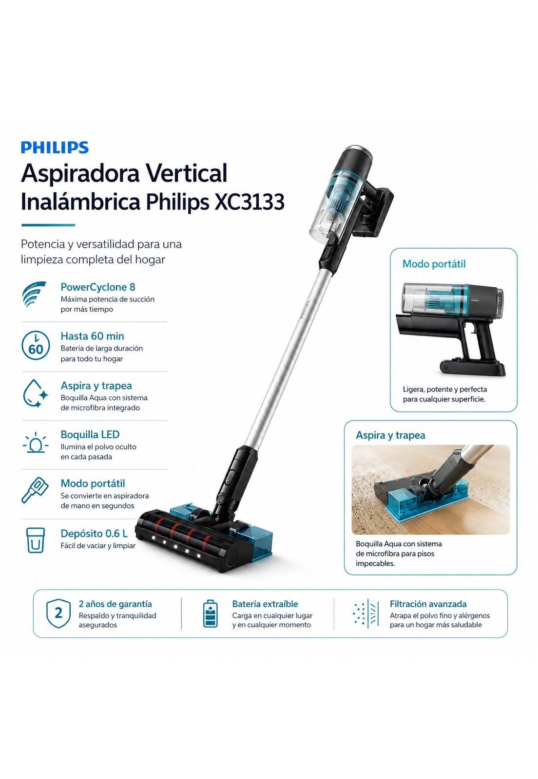 Aspiradora Vertical Multifuncional Inalámbrica Power Cyclone-5