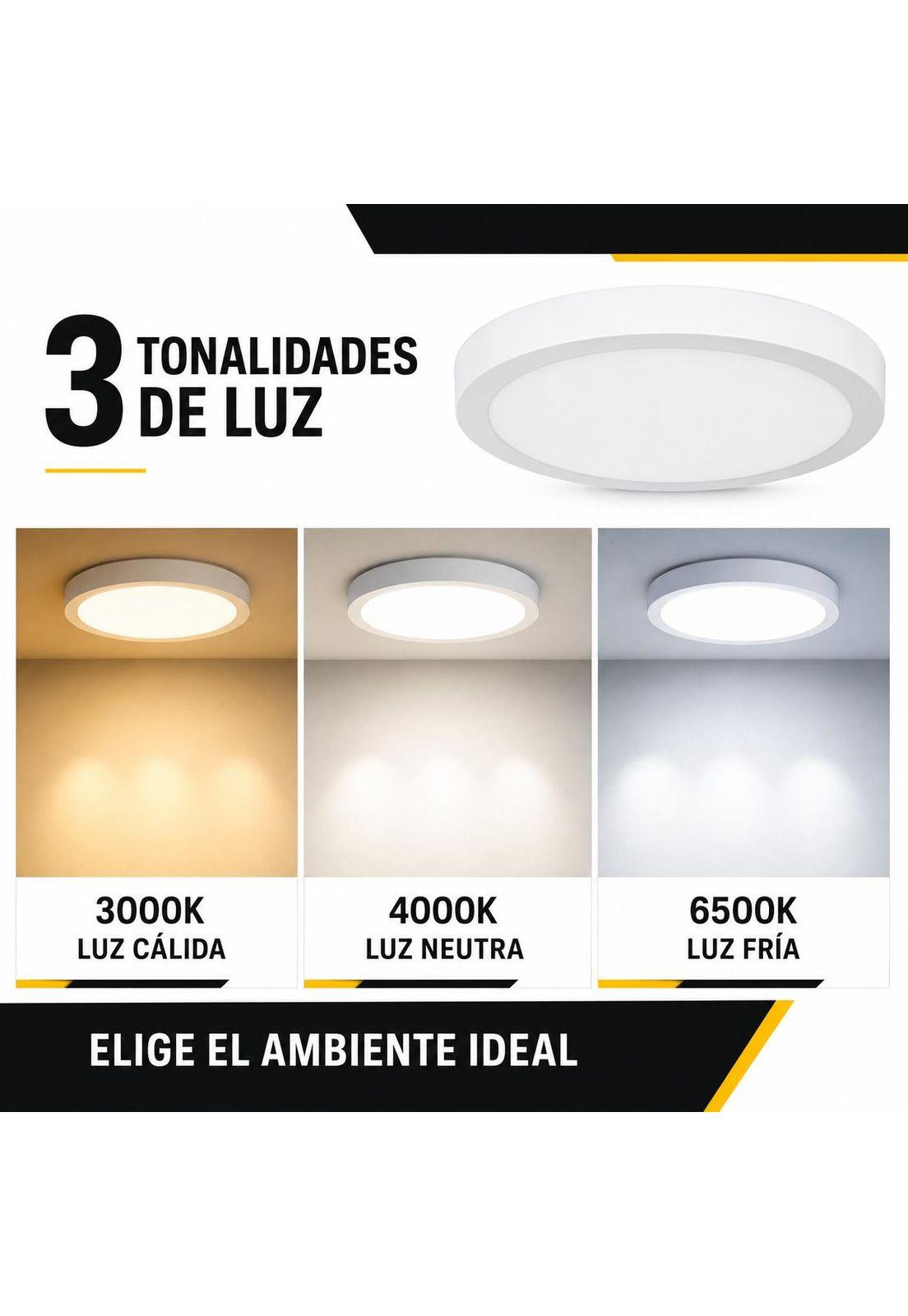 Plafón Led Sobrepuesto 24W CCT Luz Cálida/ Neutra/ Fría 29CM-3