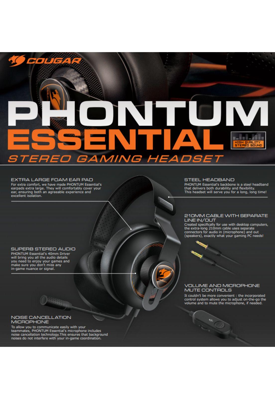 Audifonos Cougar Phontum Essential Black Multiplataformas-6
