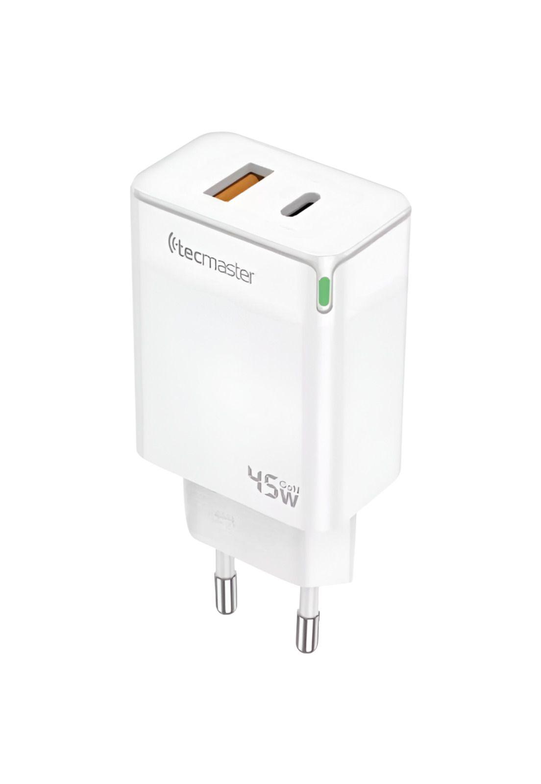 Cargador Pared 45W GAN PD Type-C + USB Tecmaster SEC 200540-4