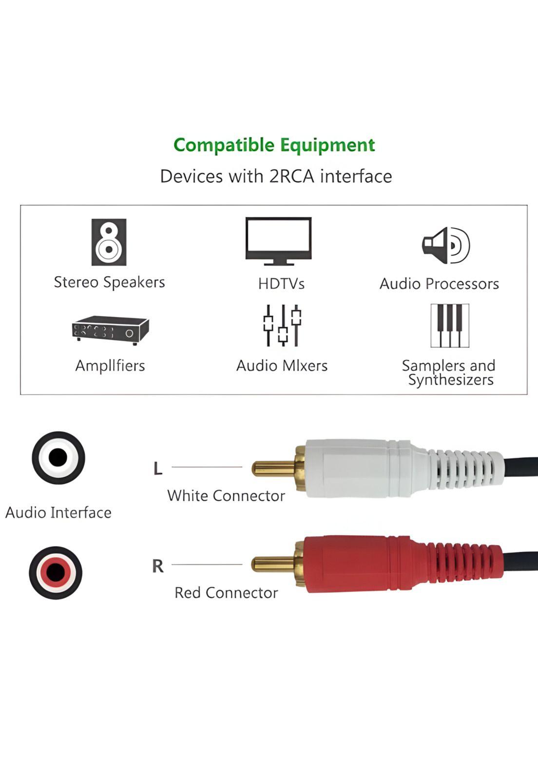 Cable De Audio (2X1) Jack 3.5mm a RCA 3 MT Ulink Deluxe Line-5