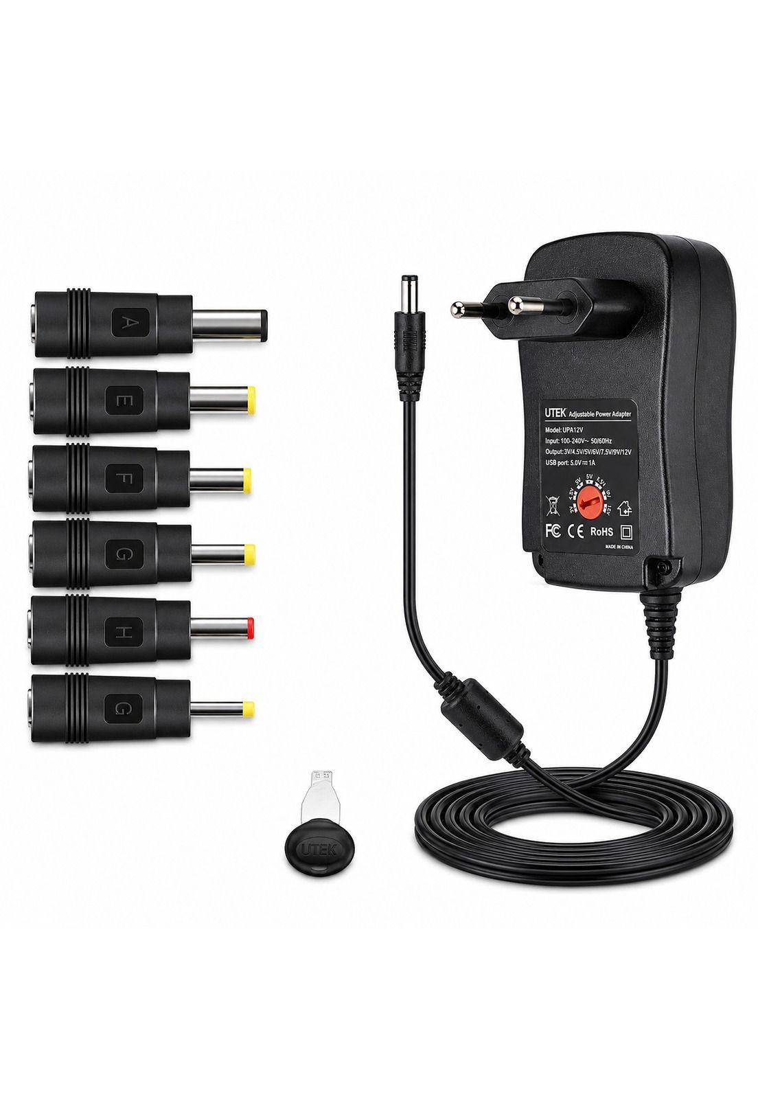 Transformador 12V Regulables 2A / 24W + 6 Plug Universales-0