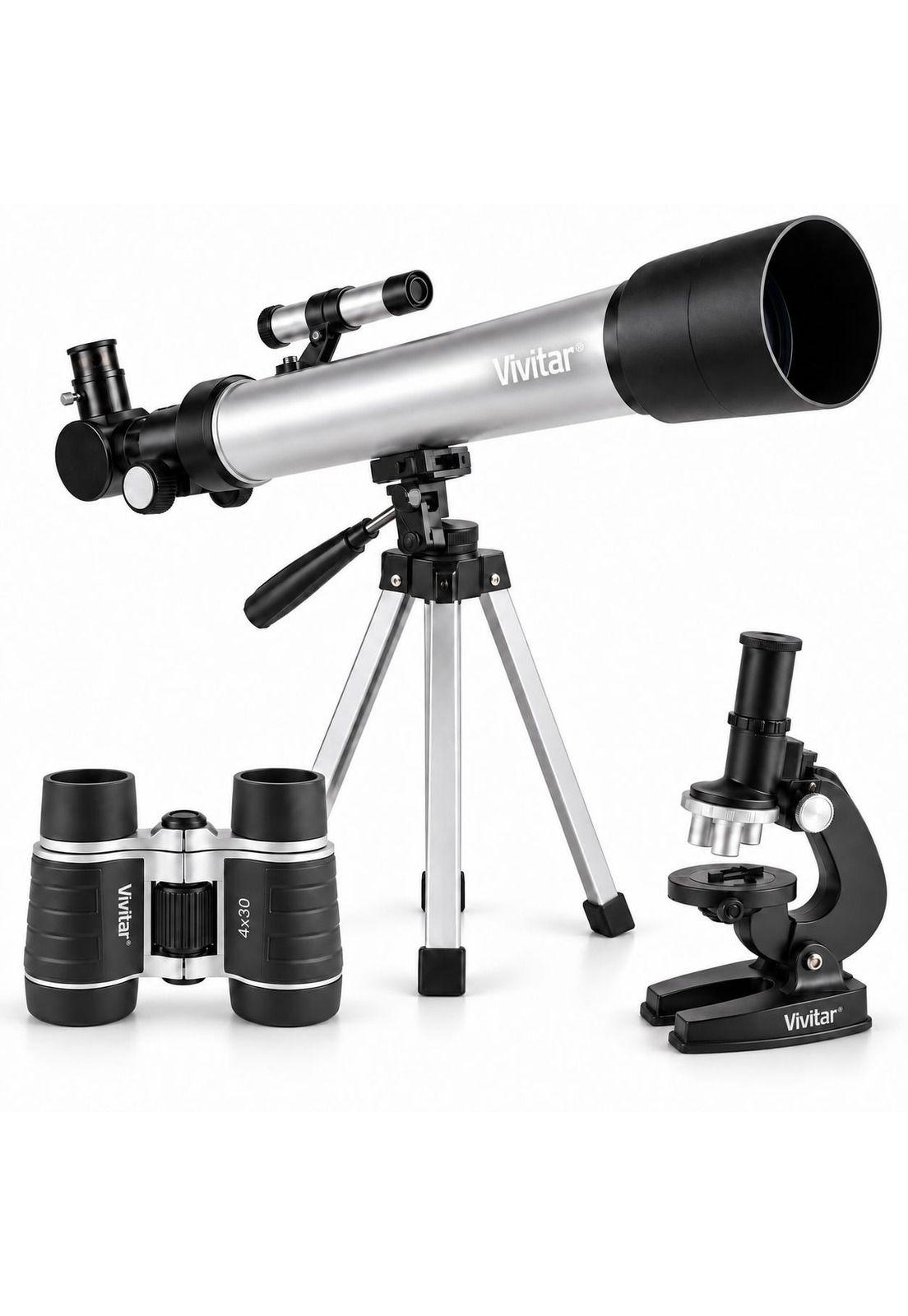 Pack Telescopio Microscopio y Binoculares Vivitar-0