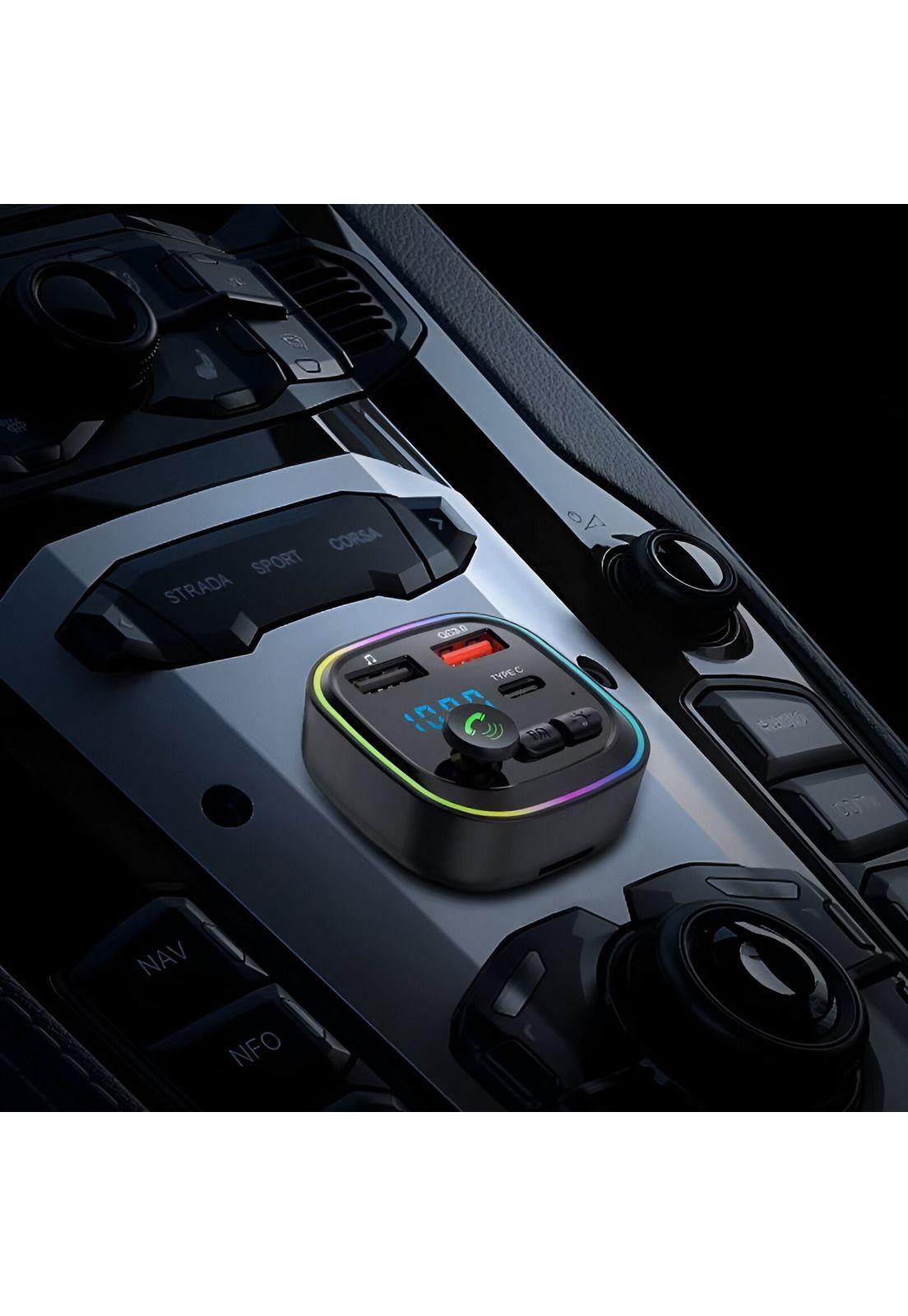 Transmisor FM Bluetooth + Puerto Quick Charge 20W 12/24V RGB-9