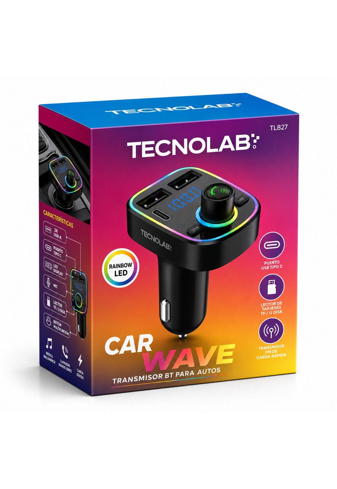 Transmisor FM Bluetooth + Puerto Quick Charge 20W 12/24V RGB-9