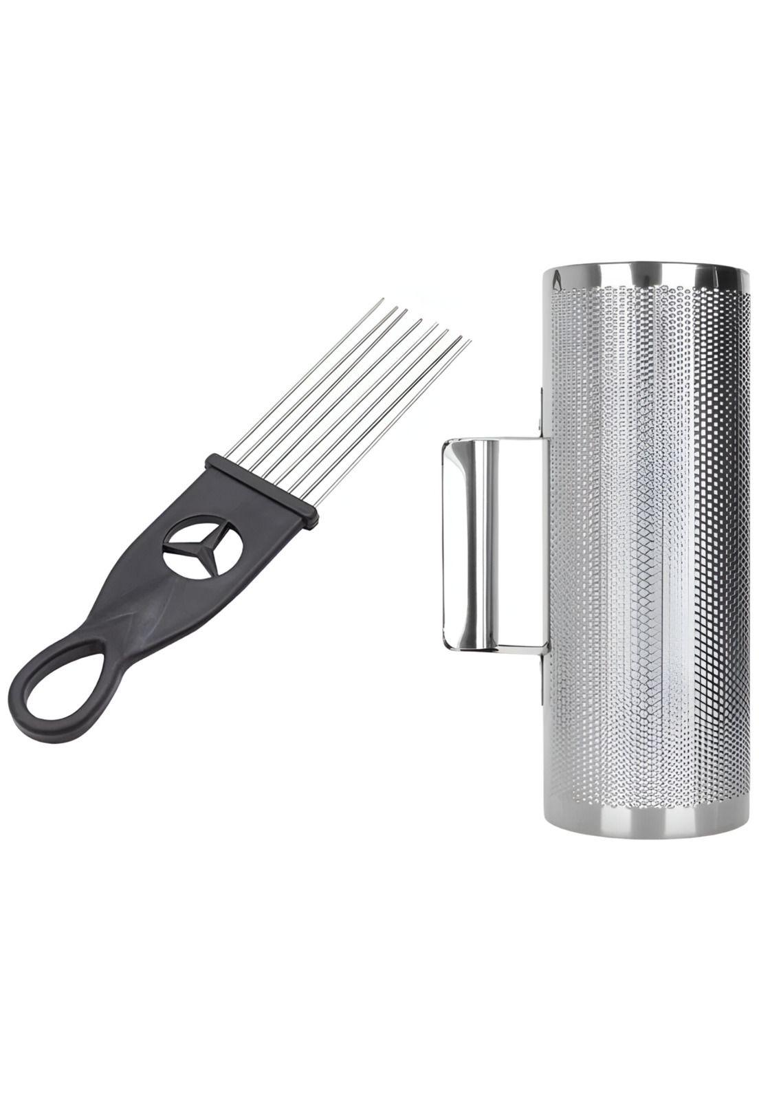 Guiro Musical Ultra Compacto Inoxidable 25x7cm con Cepillo-3