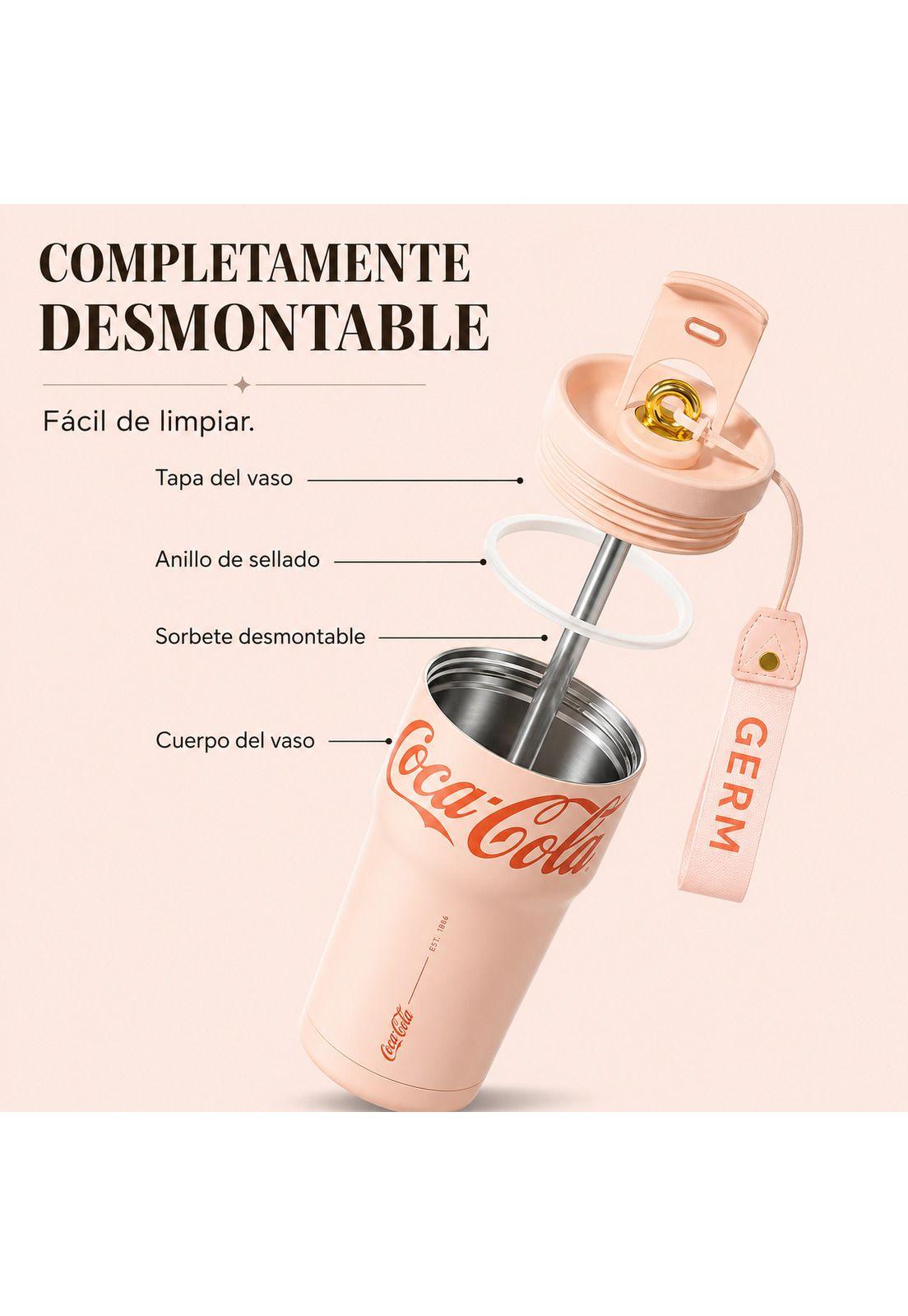 Vaso Mug Térmico GERM Coca-Cola Pink Inoxidable 700 ML-4