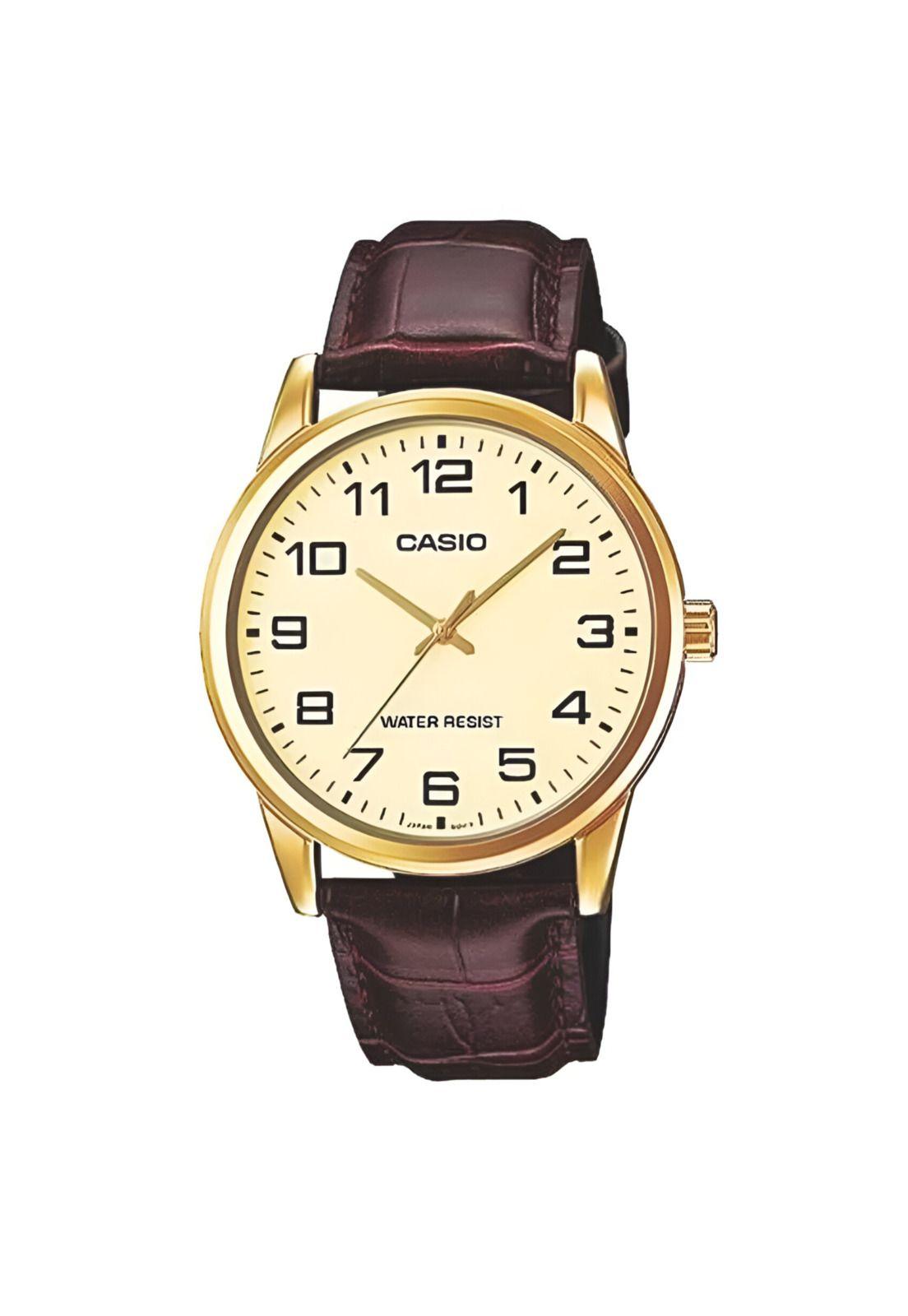 Reloj Casio Hombre Gold Cuero Mtp-V001Gl-9Budf-4