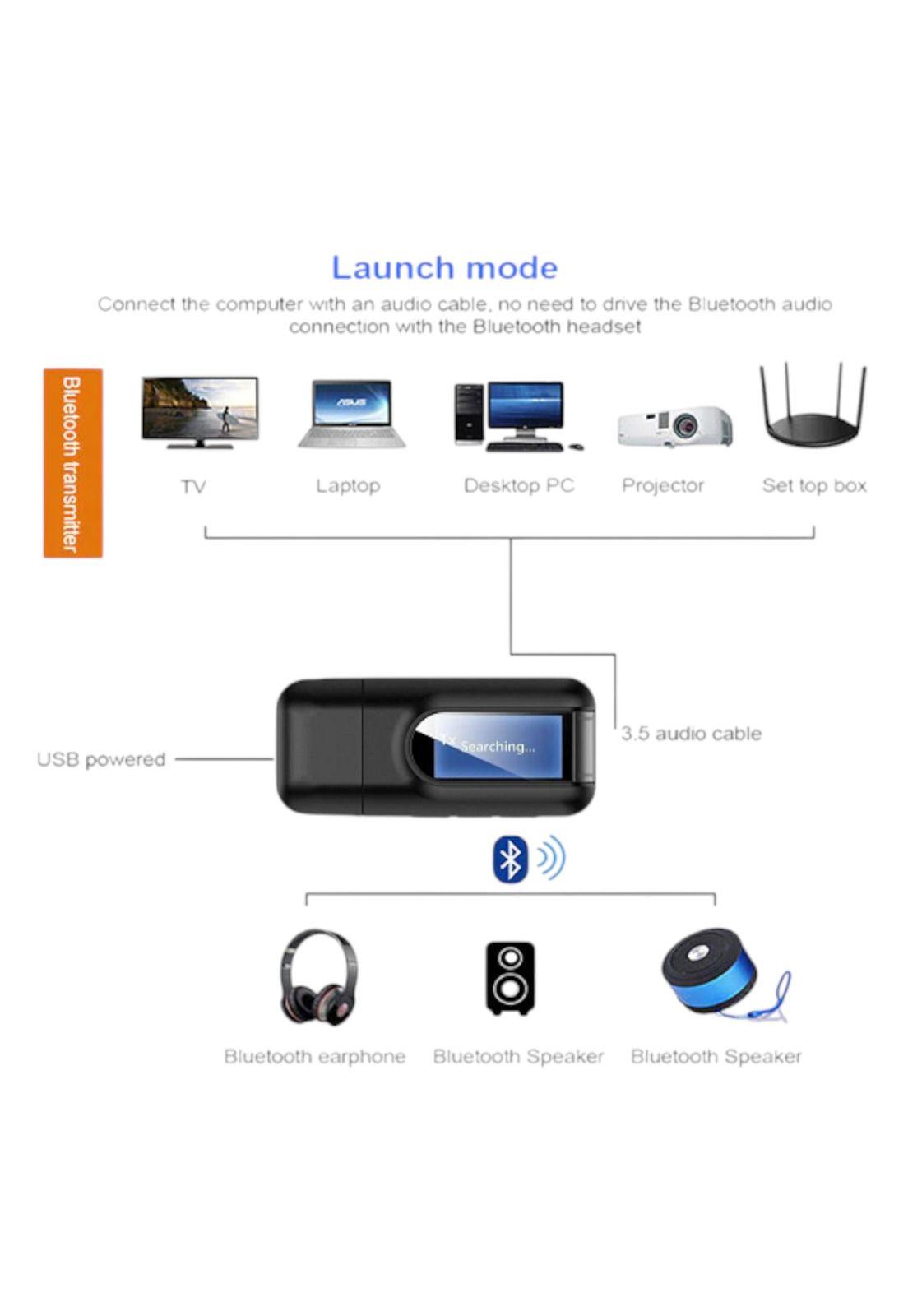 Transmisor y Receptor Bluetooth de Audio y Datos RX - TX  BT 5.0 Pantalla LCD-6