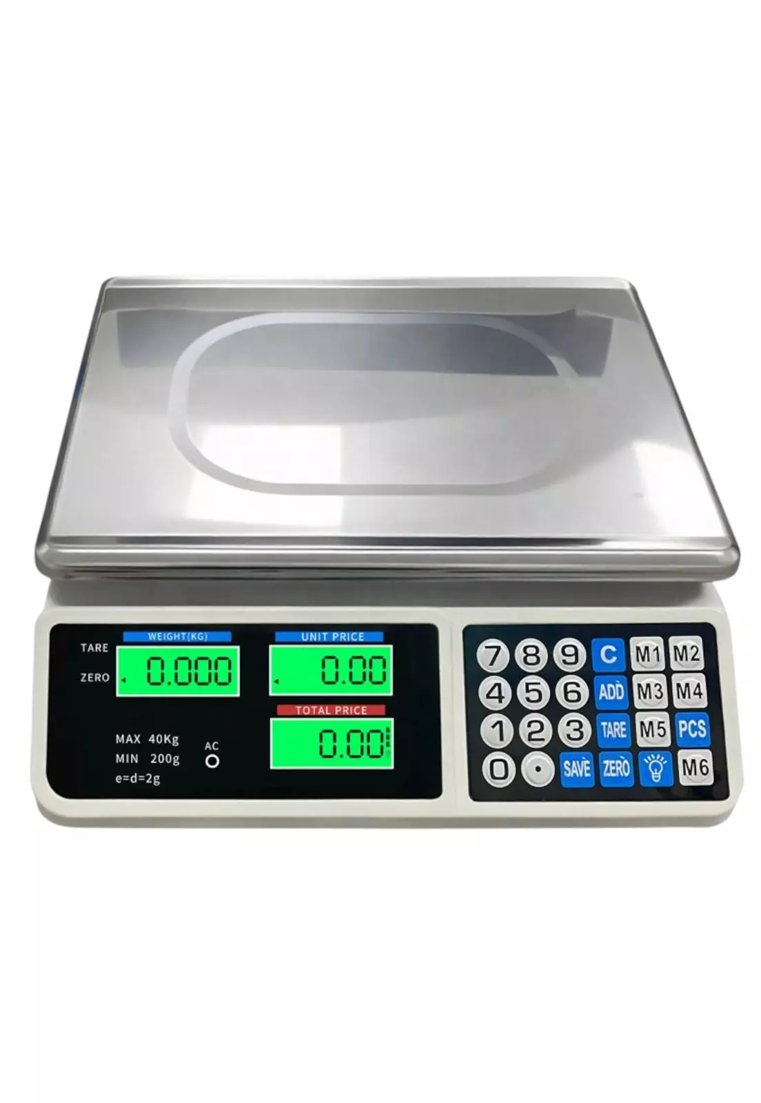 Balanza Digital Recargable para Comecios Doble Pantalla 40KG-1
