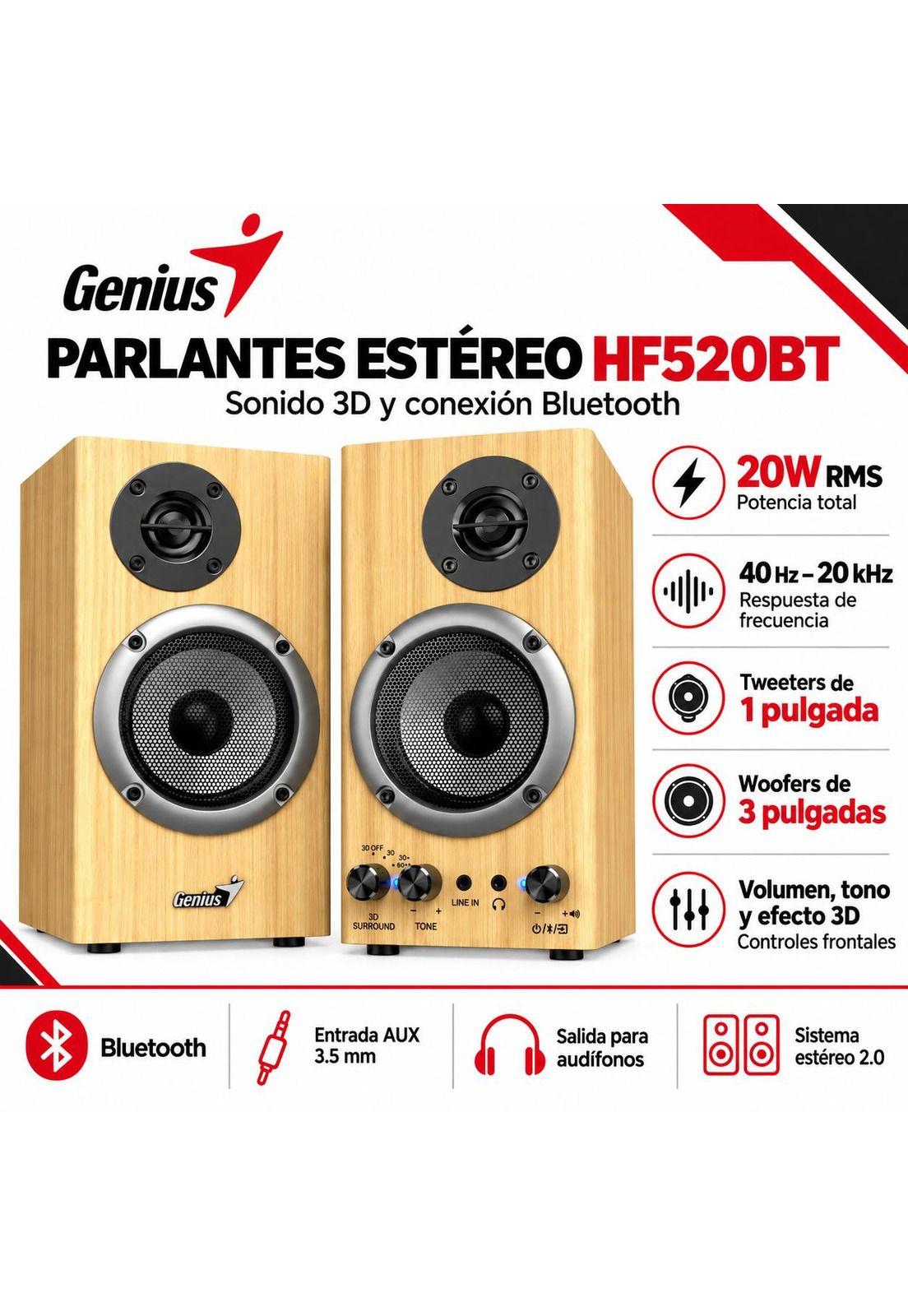 Parlantes Monitores Stereo 20W Audio3D HF520 Bluetooth-2