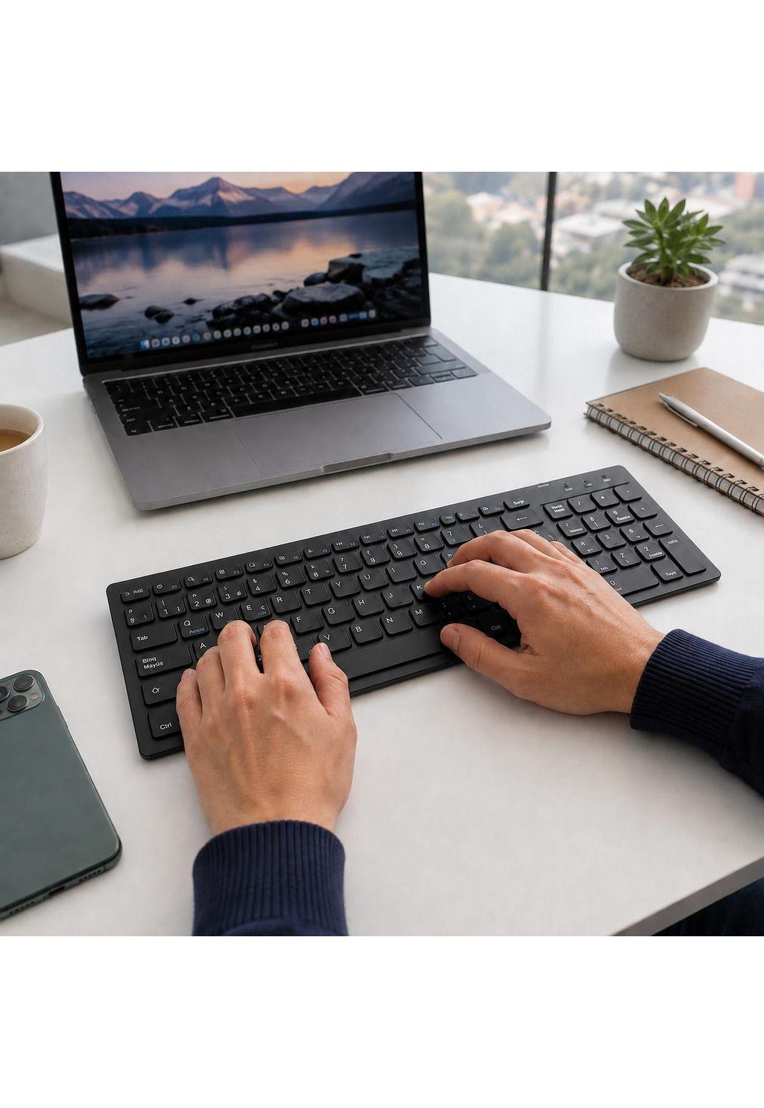 Teclado Inalámbrico Bluetooth Ultra Slim  Multiplataformas-5