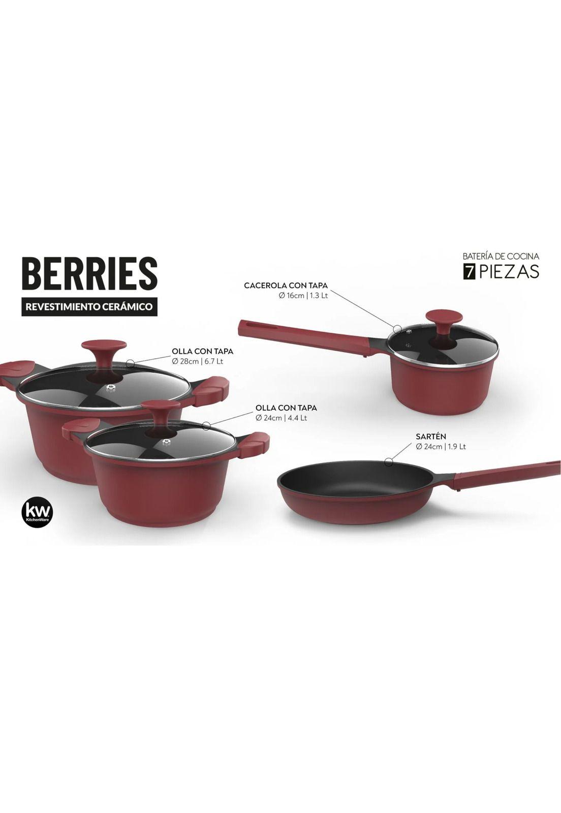 Pack Batería de Cocina Profesional KW Berries 7 Piezas Aluminio Fundido-3