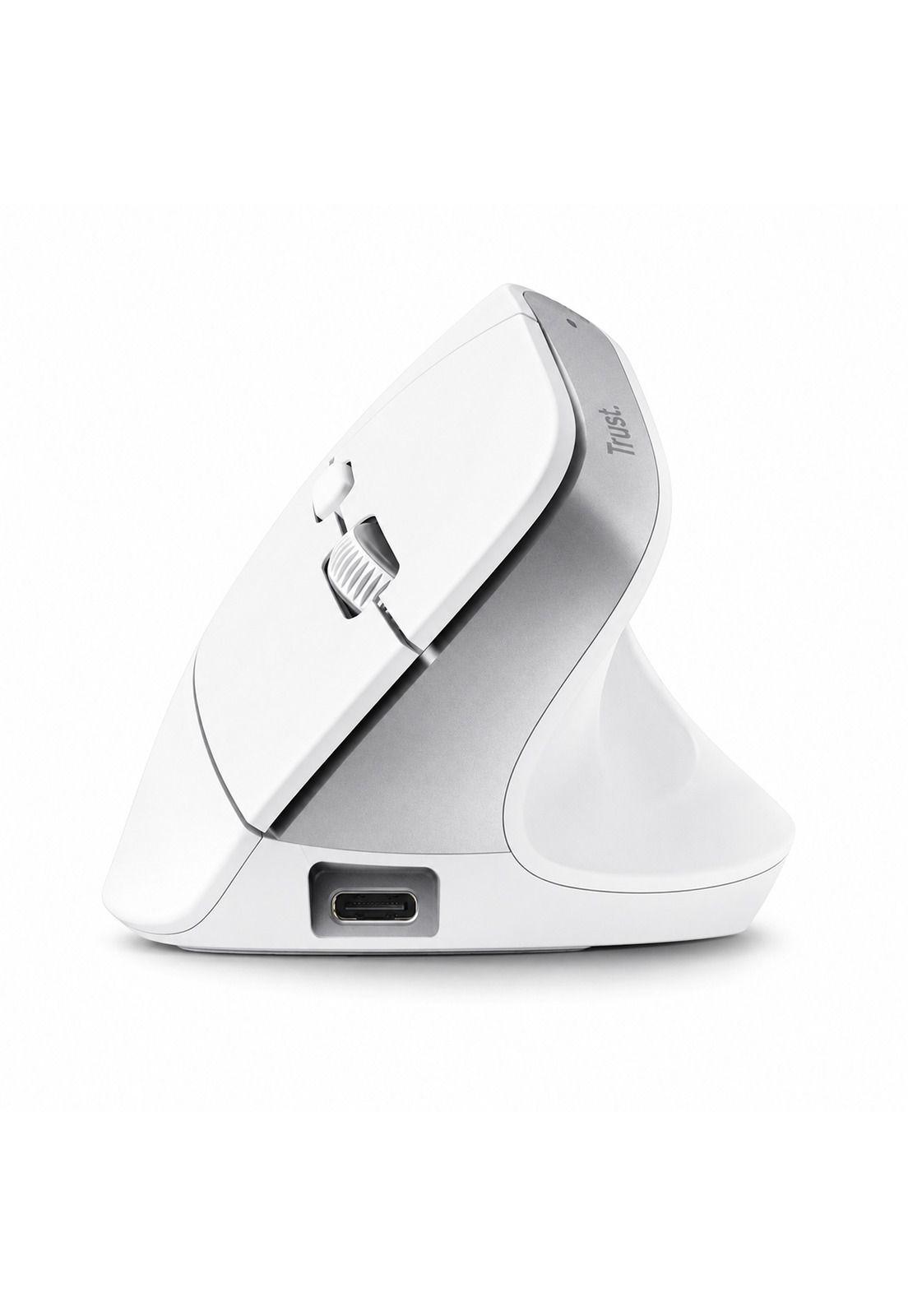 Mouse Vertical Inalámbrico Dual Ergonómico Trust Bayo+ White-4