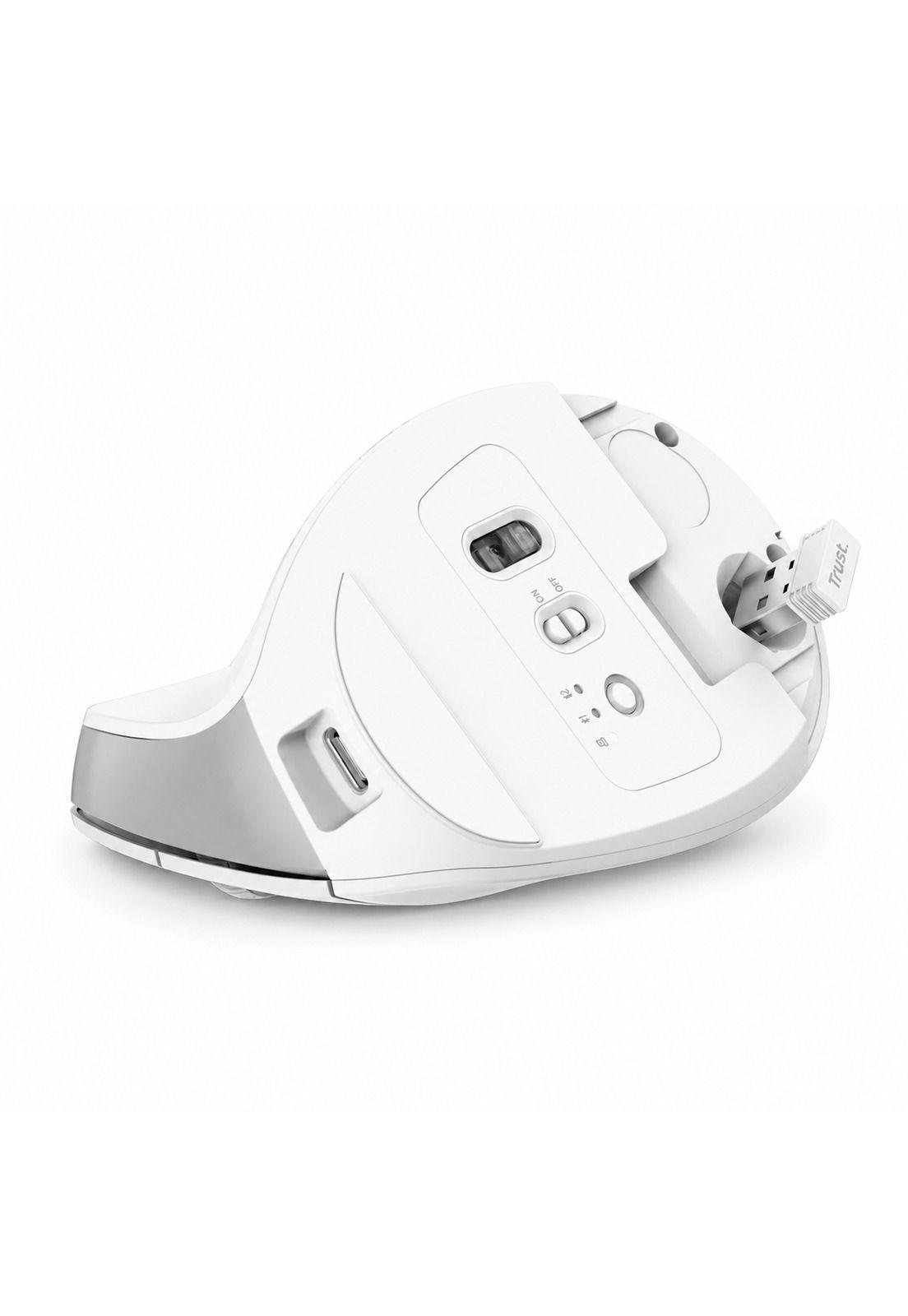 Mouse Vertical Inalámbrico Dual Ergonómico Trust Bayo+ White-5