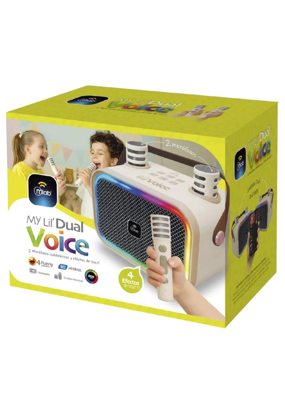 Karaoke de Niños + 2 Micrófonos Inalámbricos Blanco My Lil Dual Voice RGB-4